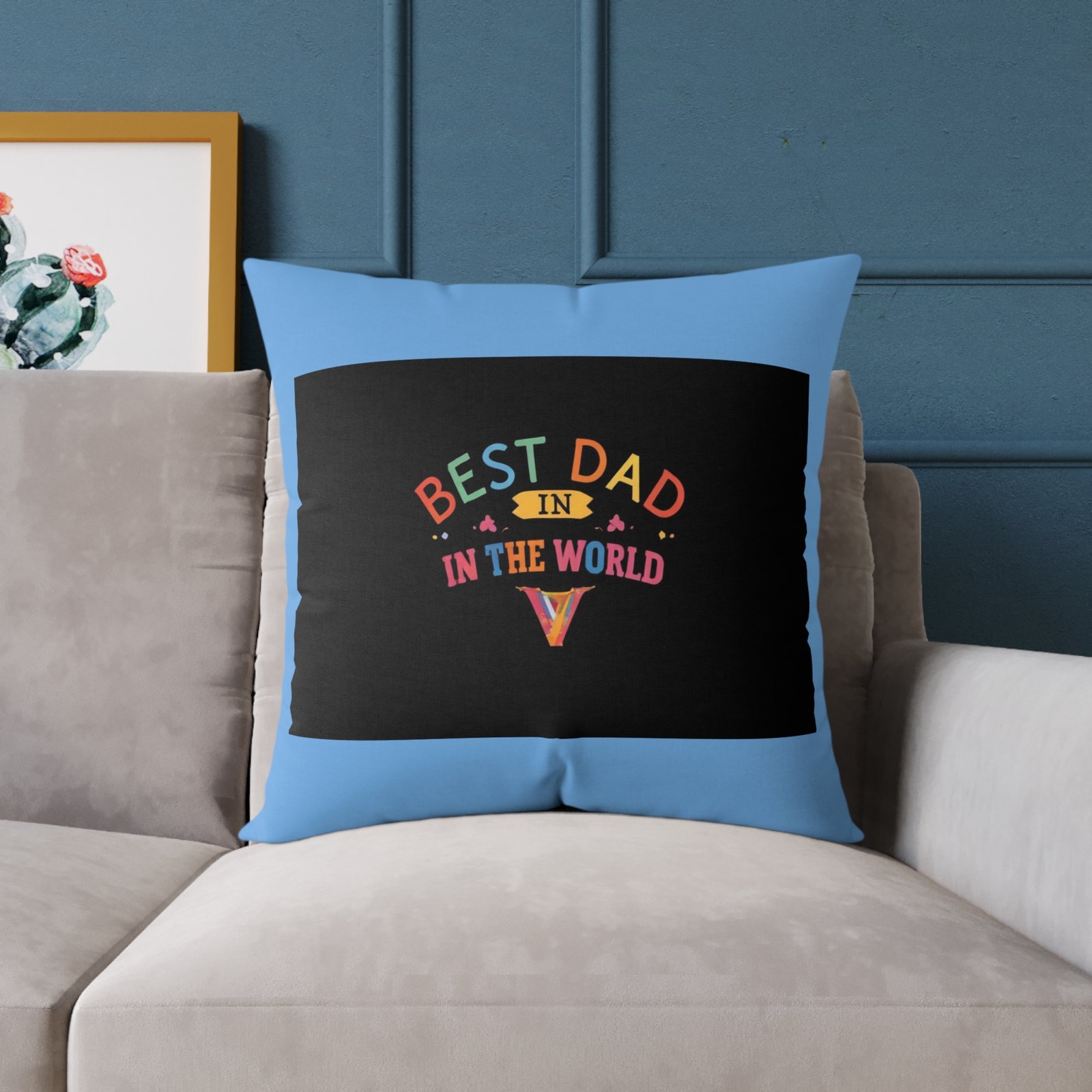 Best Dad Square Poly Canvas Pillow - Image 15