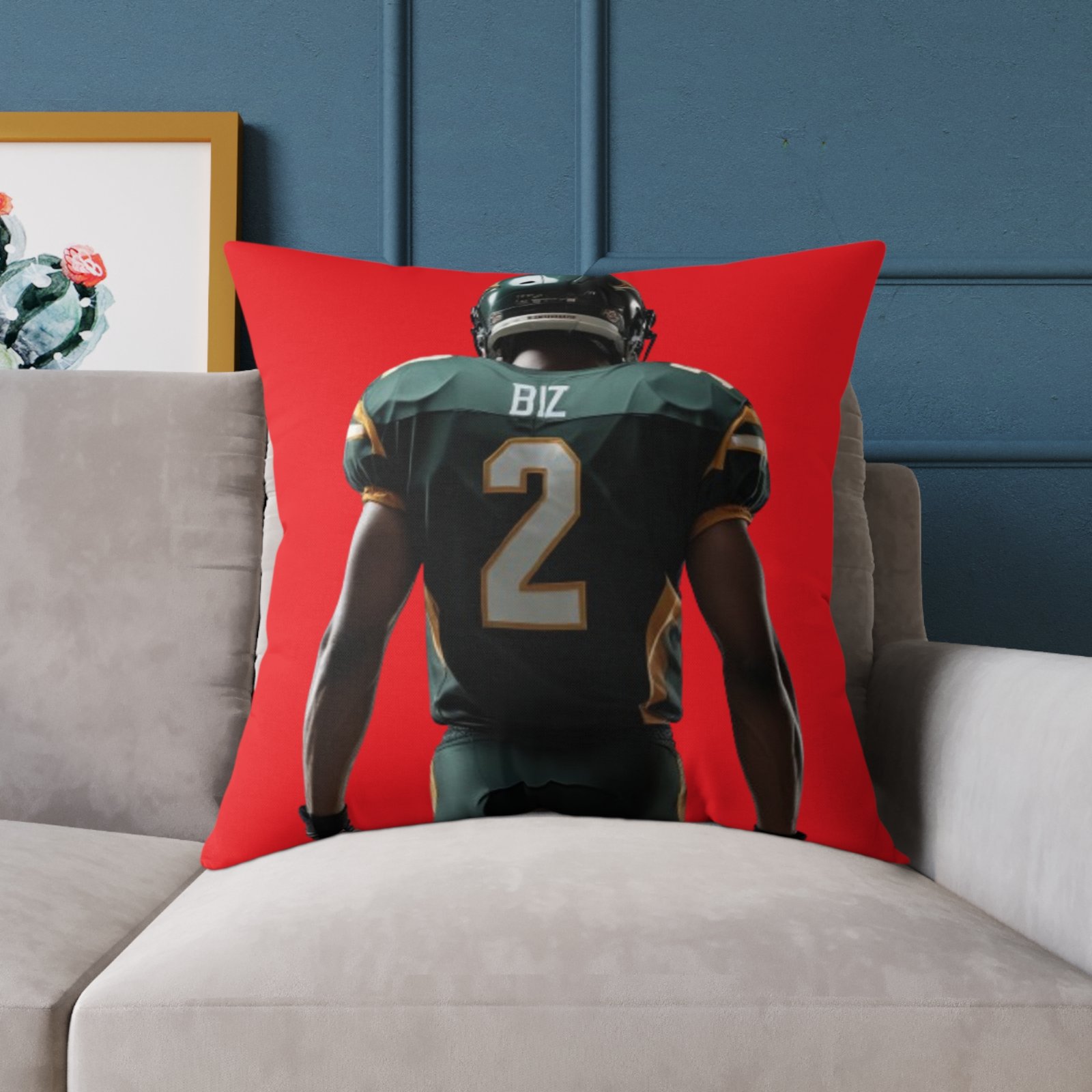 American Football Square Poly Canvas Pillow - Image 19