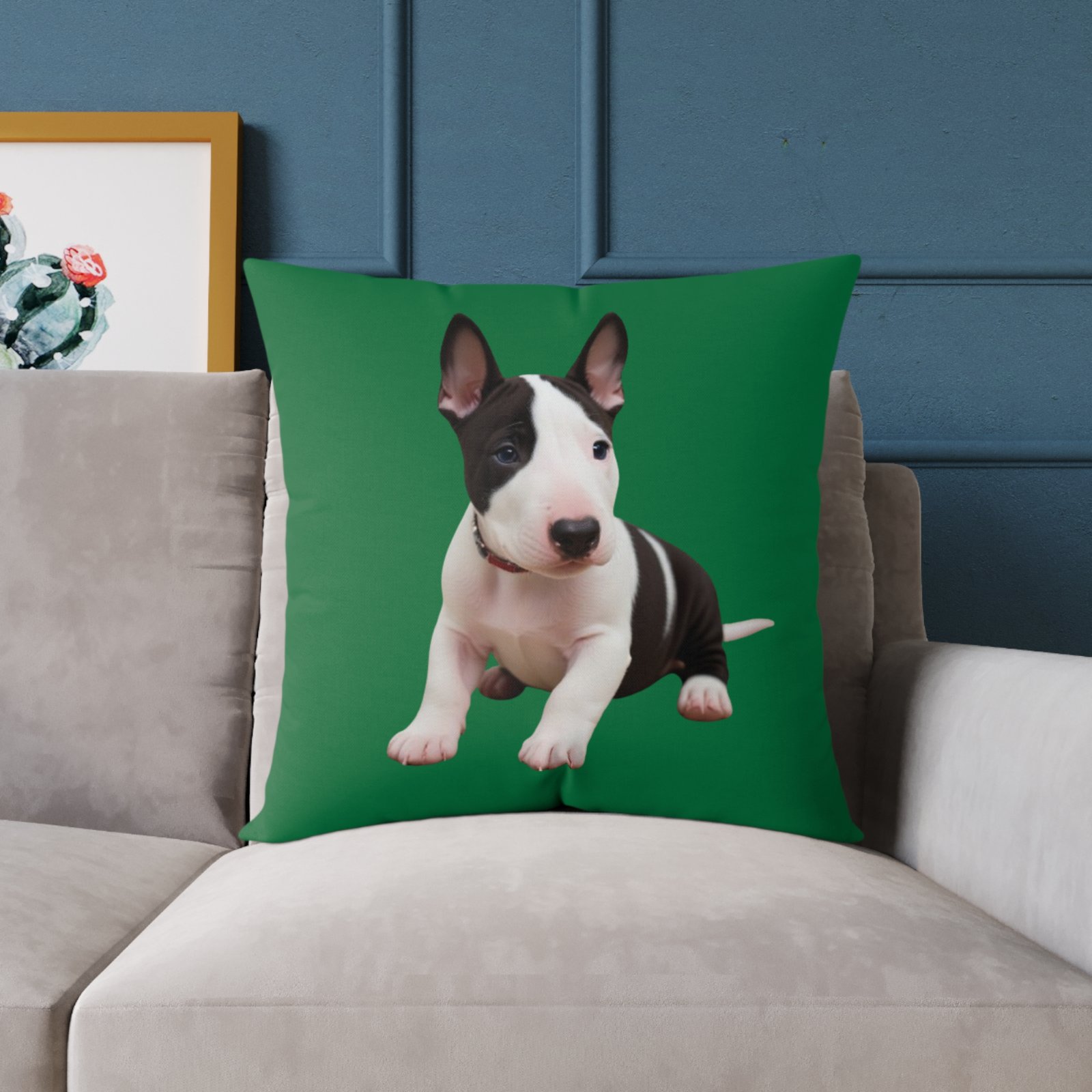 English Bull Terrier Square Poly Canvas Pillow - Image 15