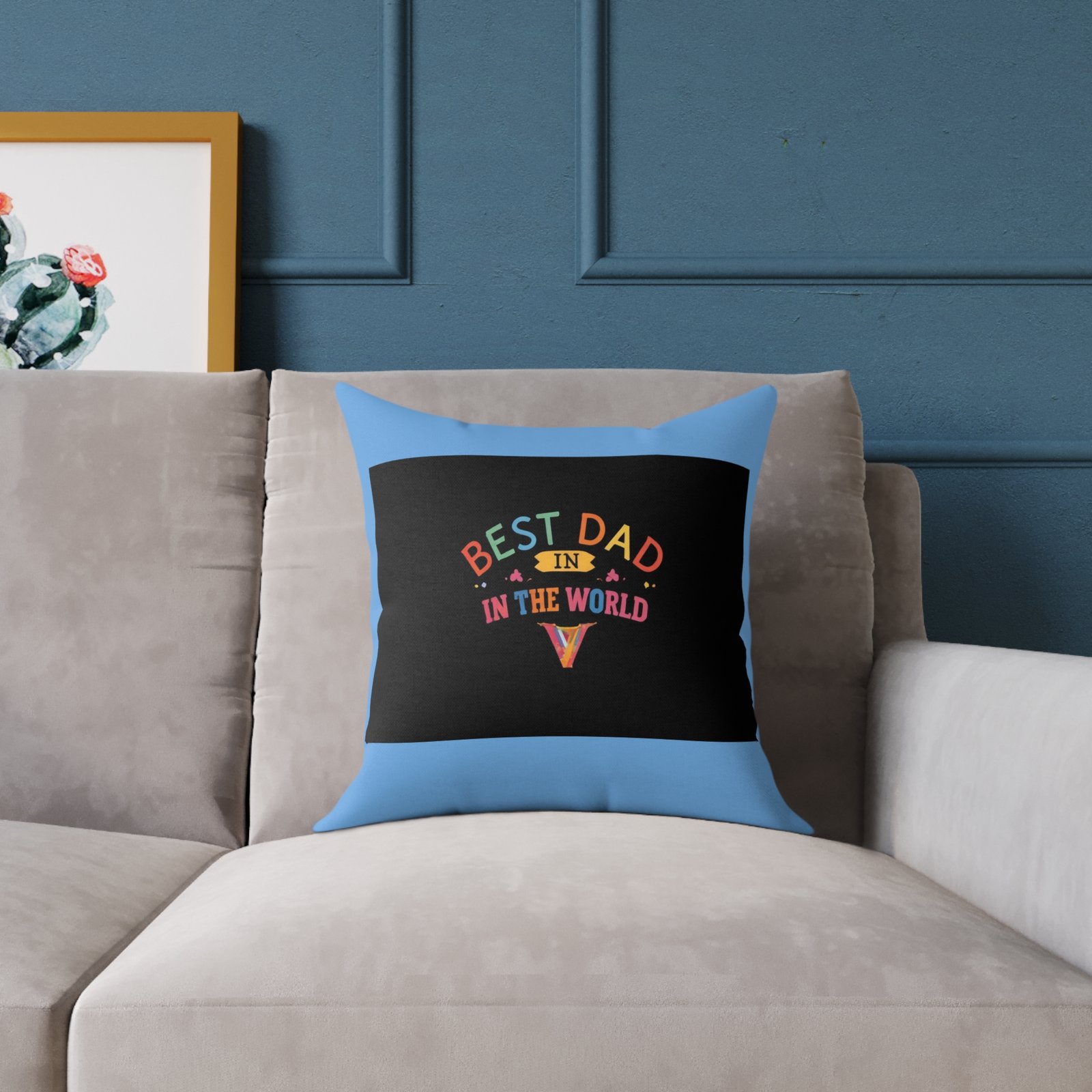 Best Dad Square Poly Canvas Pillow - Image 3