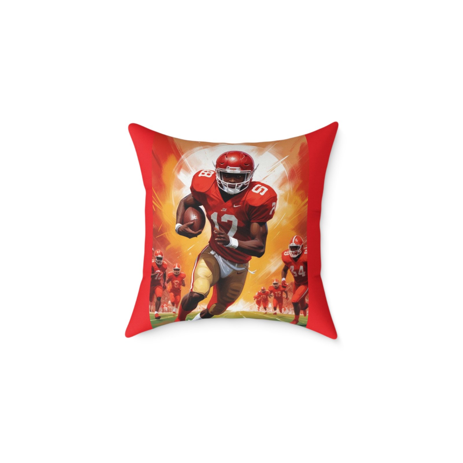 American Football Square Poly Canvas Pillow - Image 5