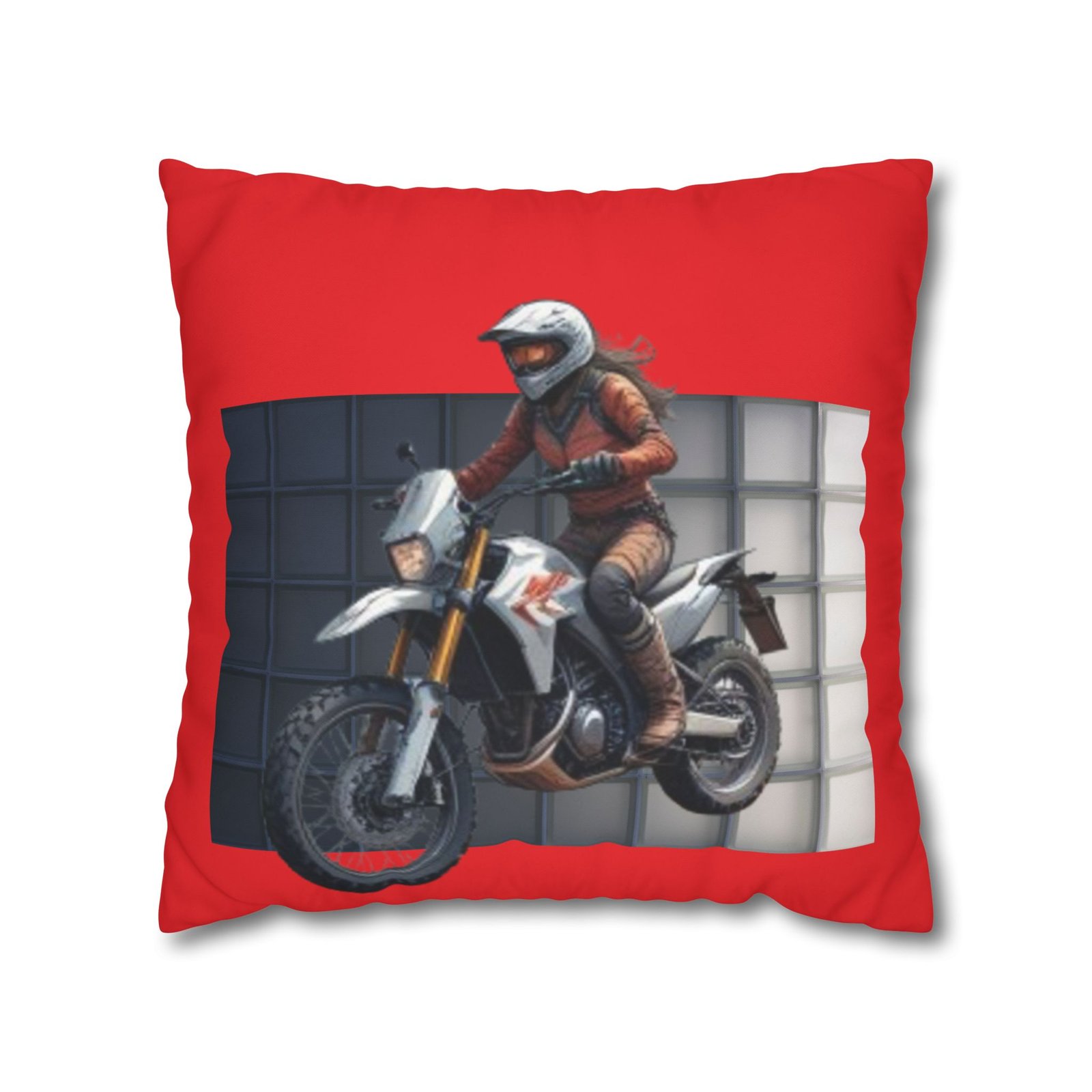 Scrambling Bikes Square Poly Canvas Pillowcase - Image 9