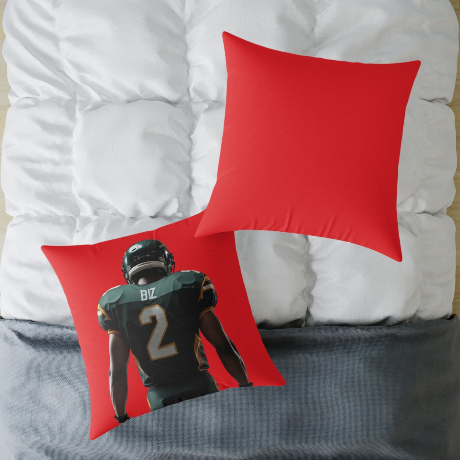 American Football Square Poly Canvas Pillow - Image 20