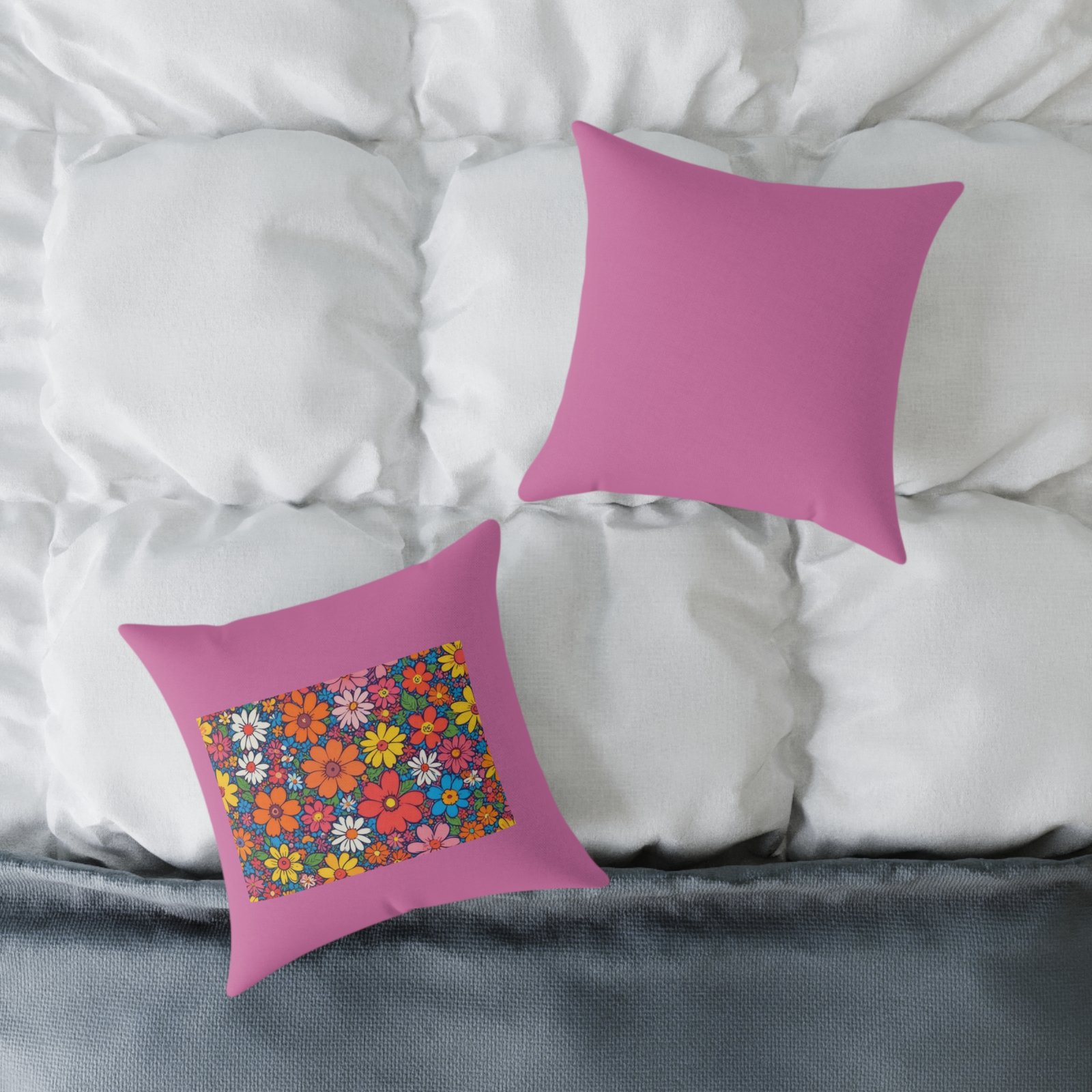 Psychadelic Square Poly Canvas Pillow - Image 4