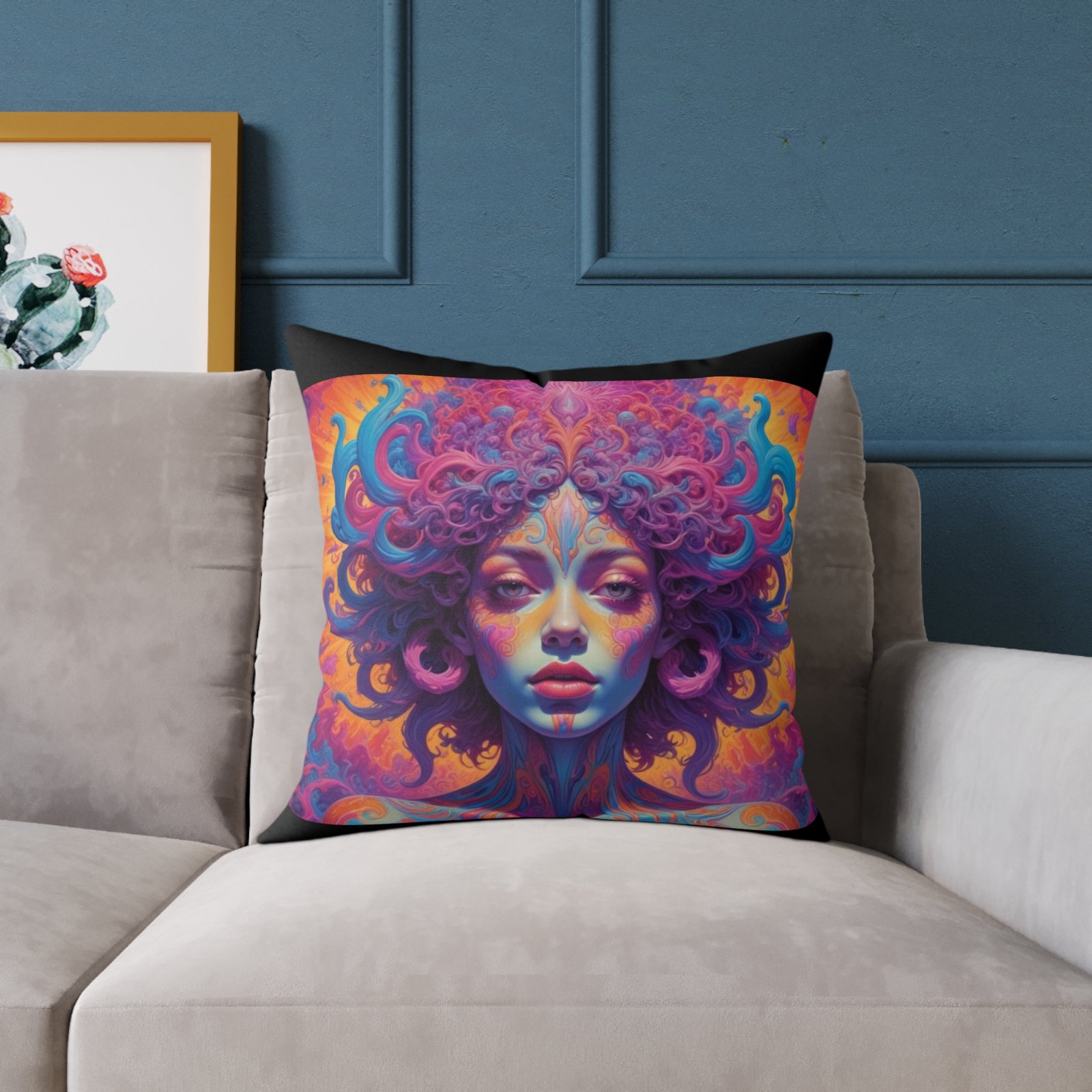 Psychadelic Square Poly Canvas Pillow - Image 11
