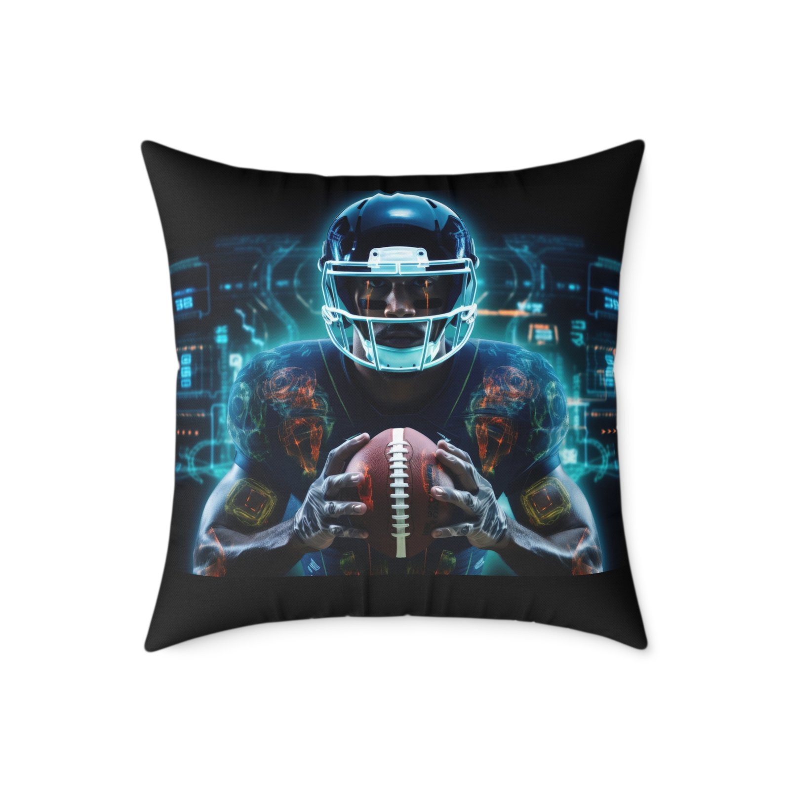 American Football Square Poly Canvas Pillow - Image 13