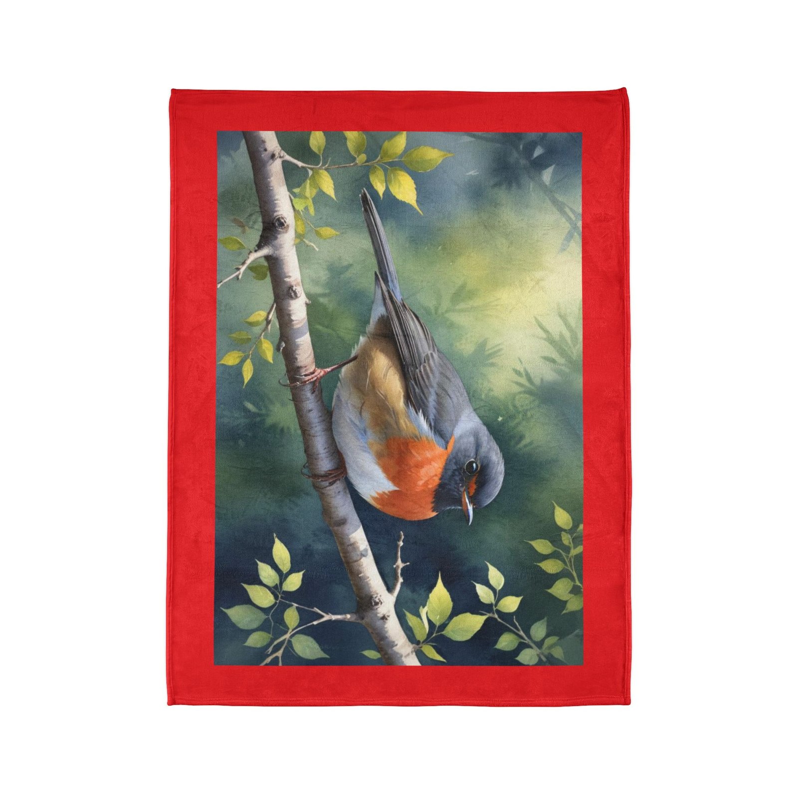 Robin Red Breast Soft Polyester Blanket - Image 10