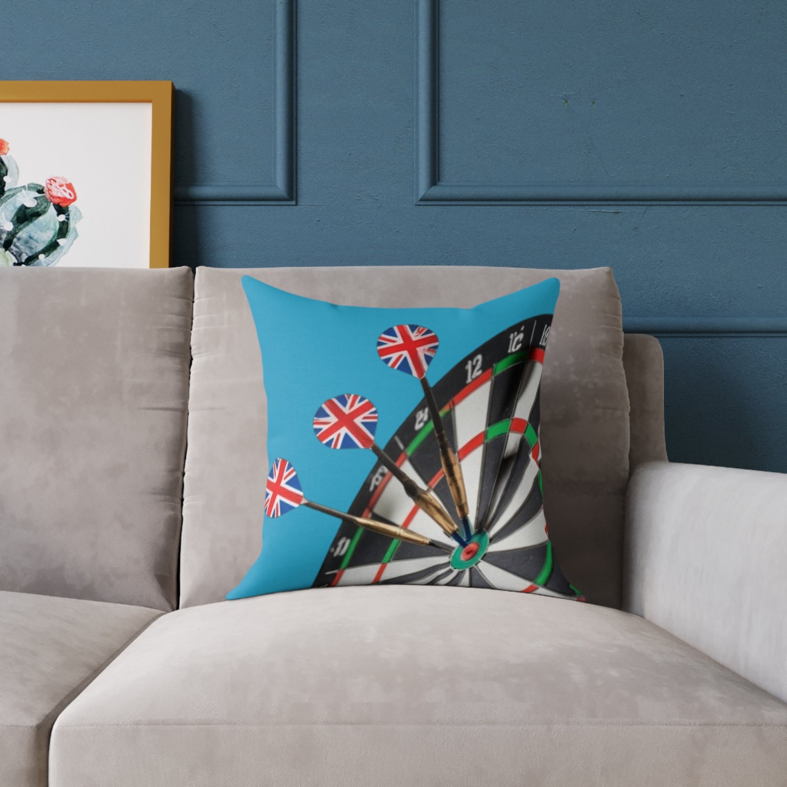 Darts Design Square Poly Canvas Pillow - Image 3