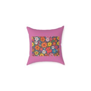 Psychadelic Square Poly Canvas Pillow