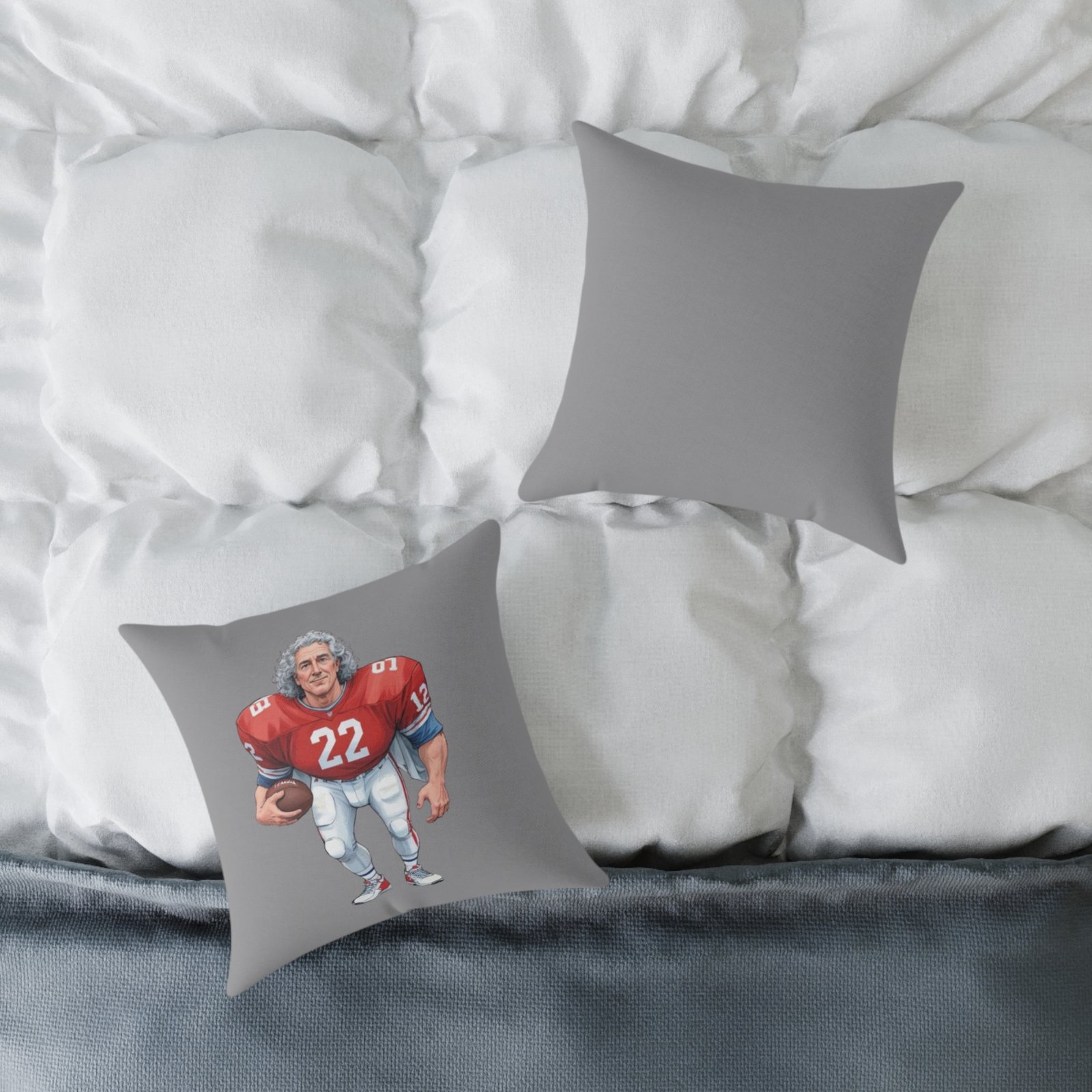 American Football Square Poly Canvas Pillow - Image 4
