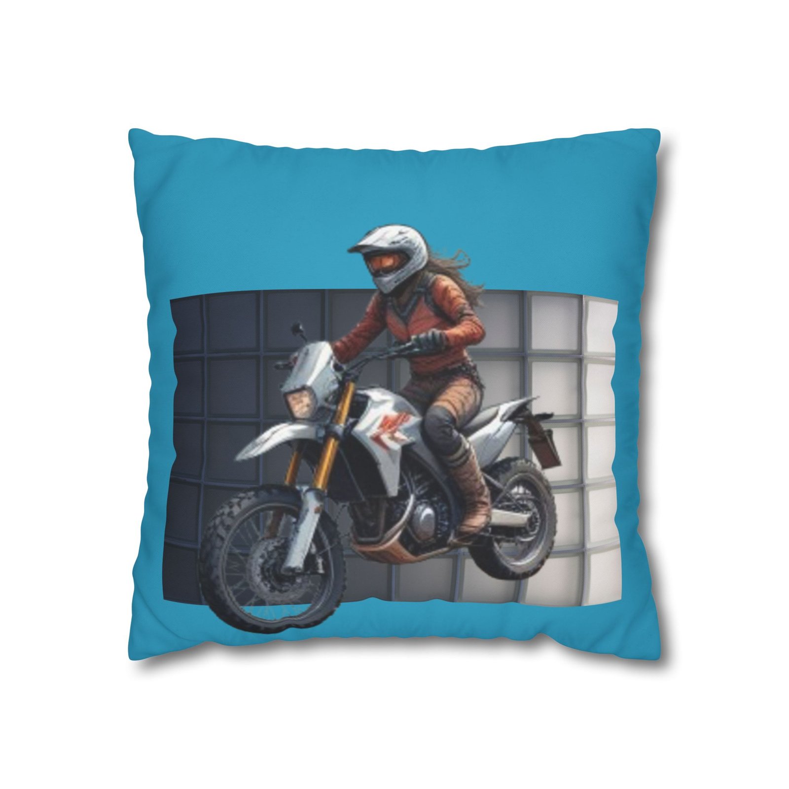 Scrambling Bikes Square Poly Canvas Pillowcase - Image 5