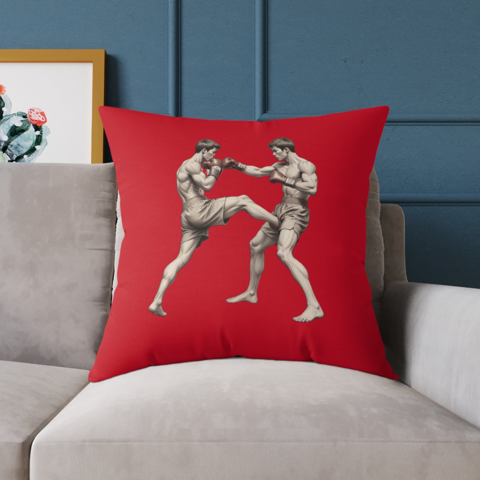 Kickboxing Square Poly Canvas Pillow - Image 19