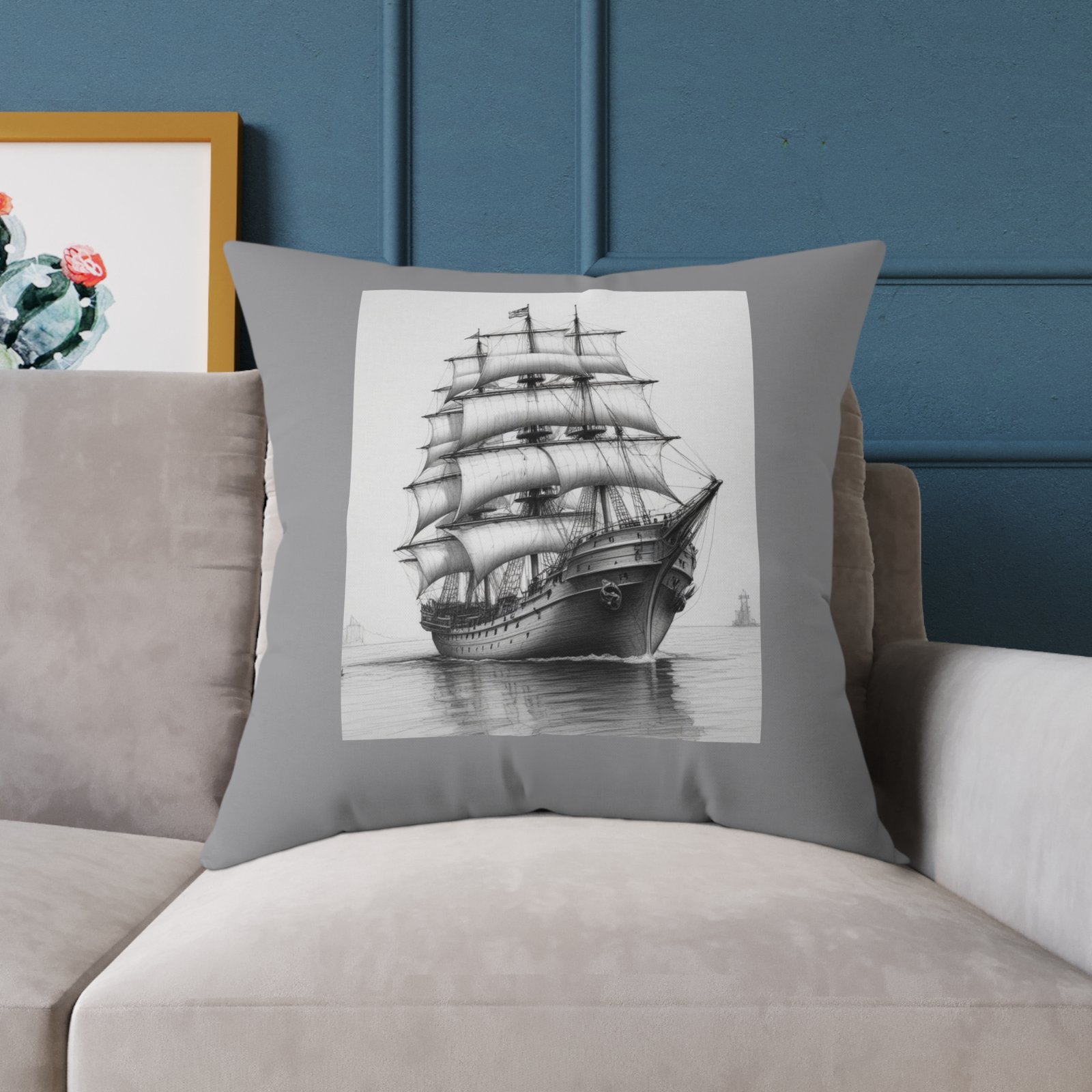Ship Square Poly Canvas Pillow - Image 19