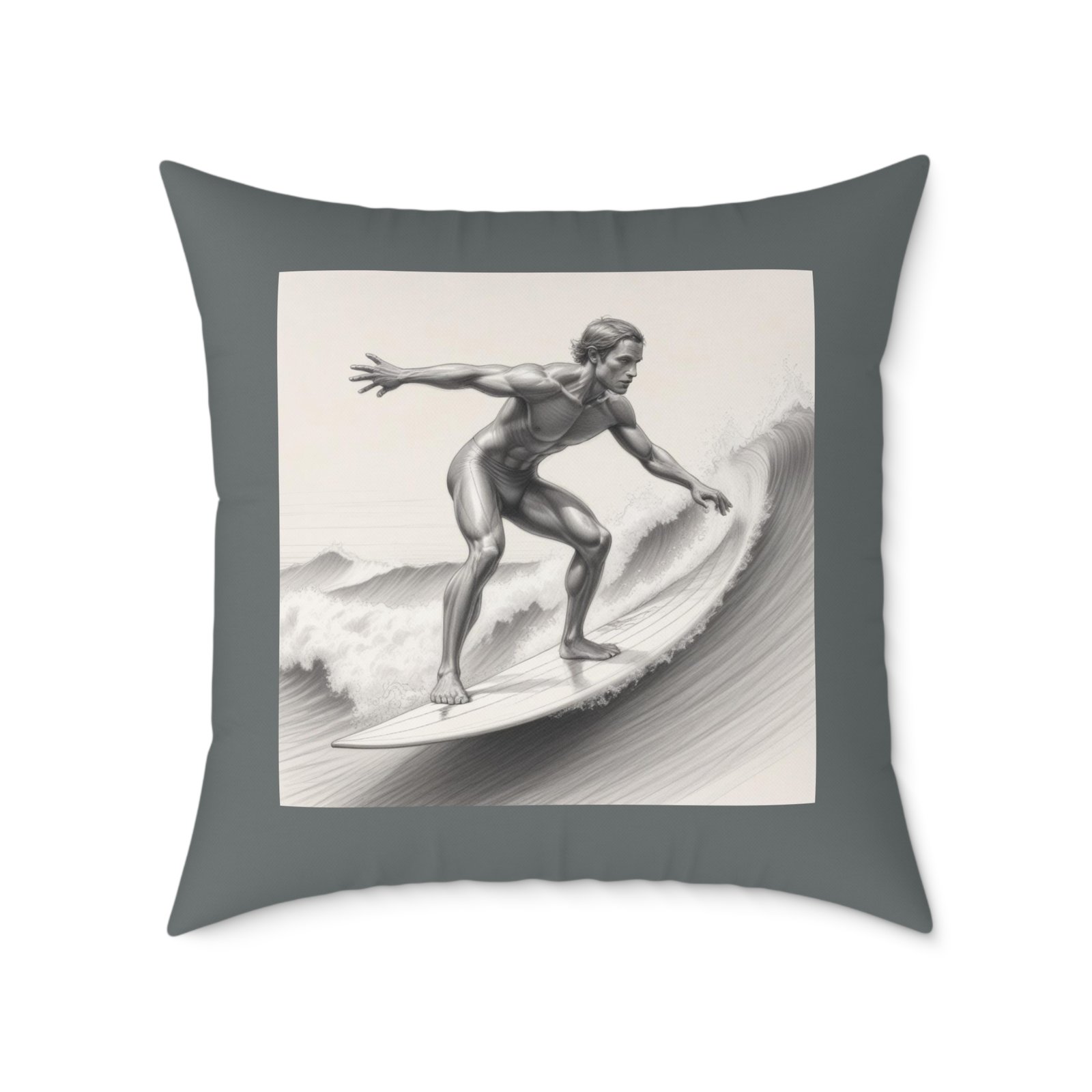 Surfing Square Poly Canvas Pillow - Image 17