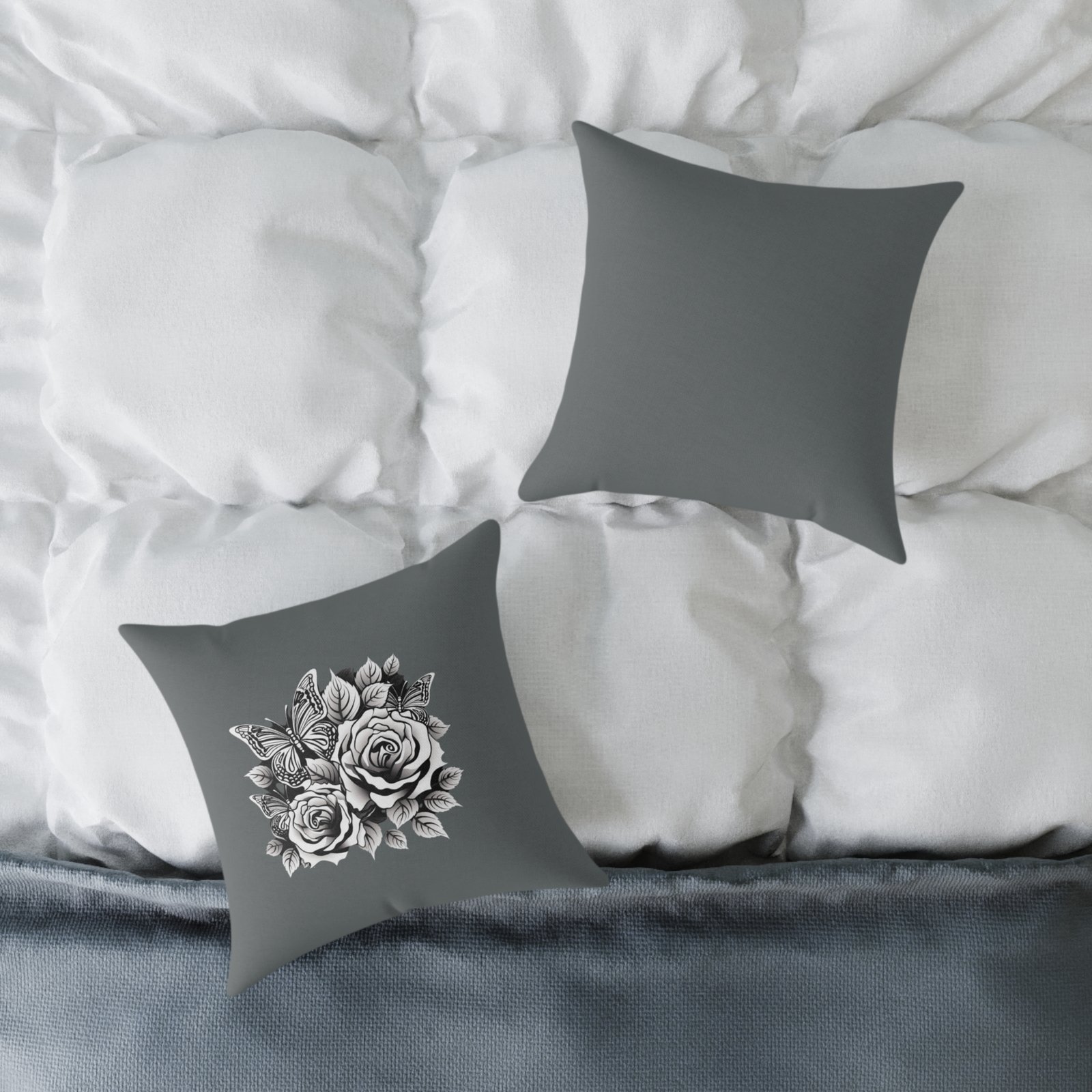 Butterfly Square Poly Canvas Pillow - Image 4