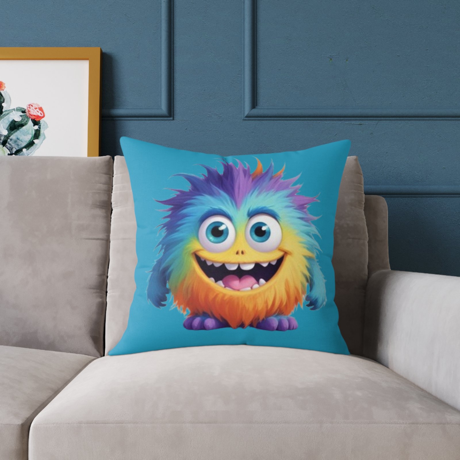 Funny Monster Square Poly Canvas Pillow - Image 11