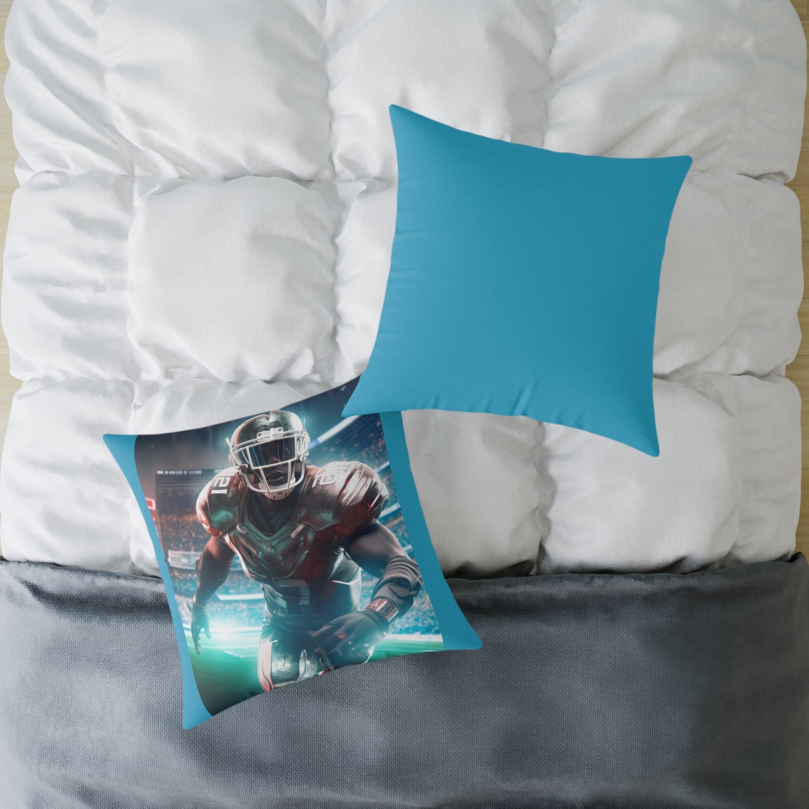 American Football Square Poly Canvas Pillow - Image 16