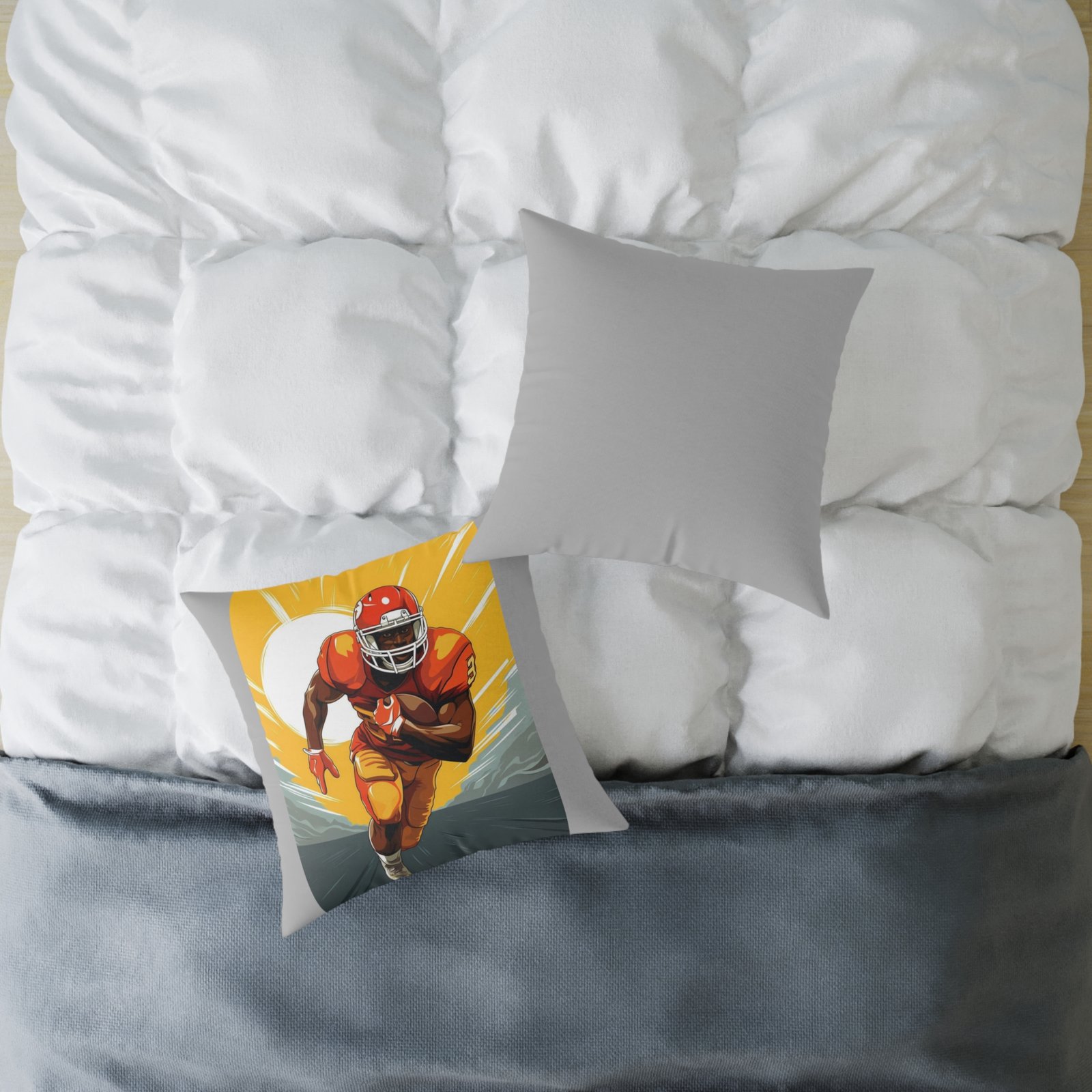 American Football Square Poly Canvas Pillow - Image 12