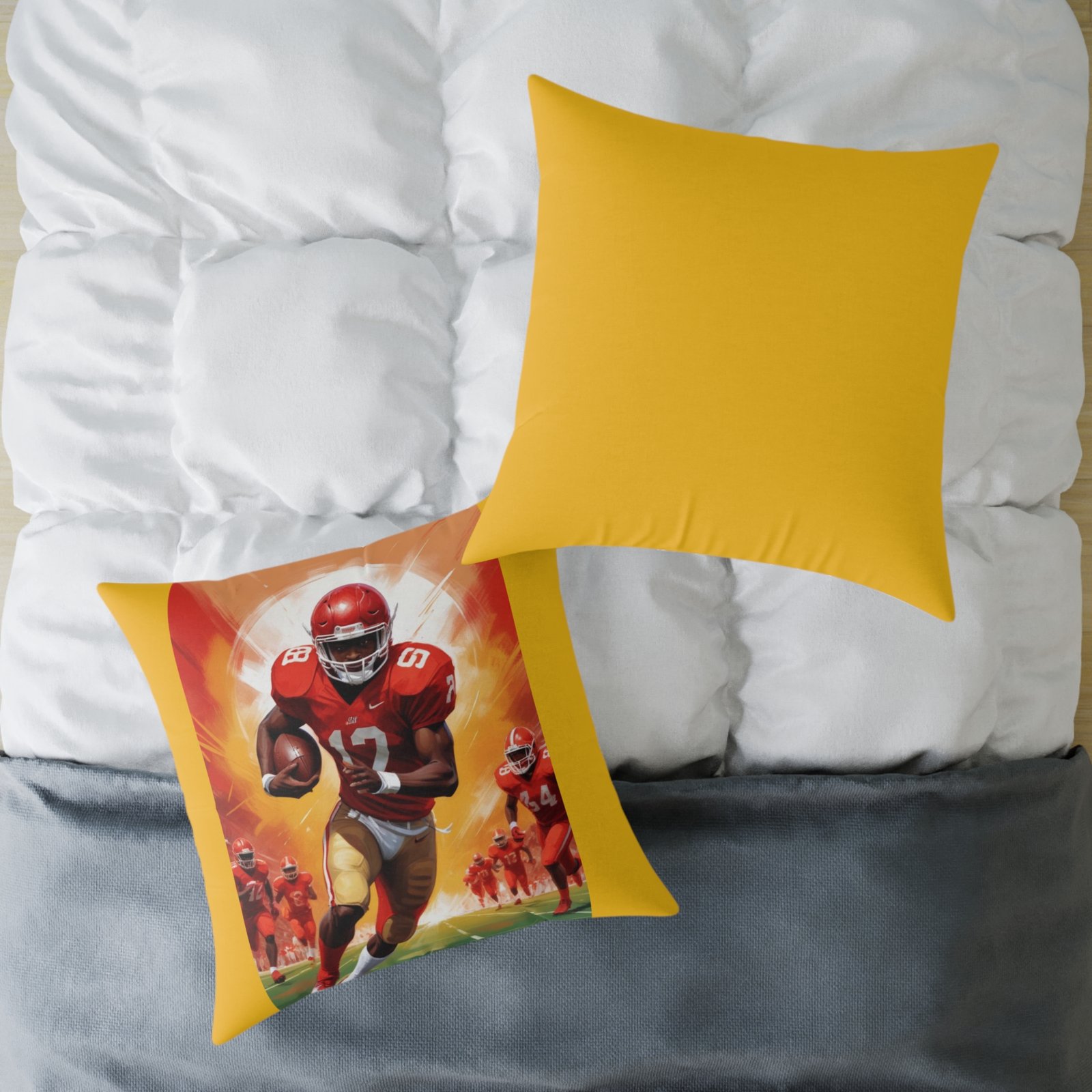 American Football Square Poly Canvas Pillow - Image 20