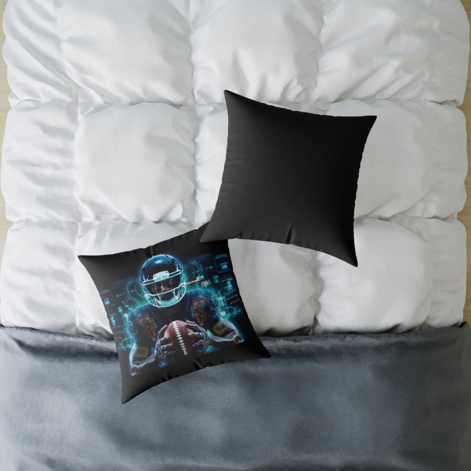 American Football Square Poly Canvas Pillow - Image 12