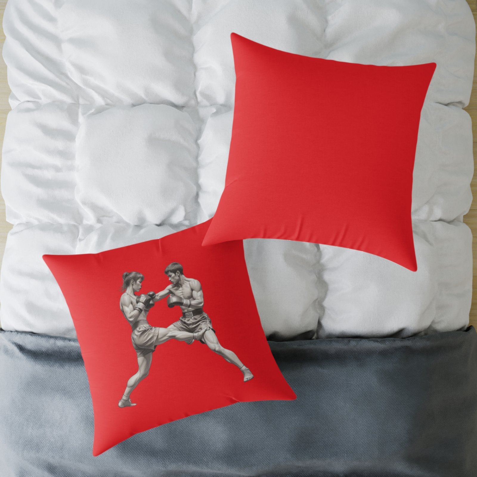 Kickboxing Square Poly Canvas Pillow - Image 20