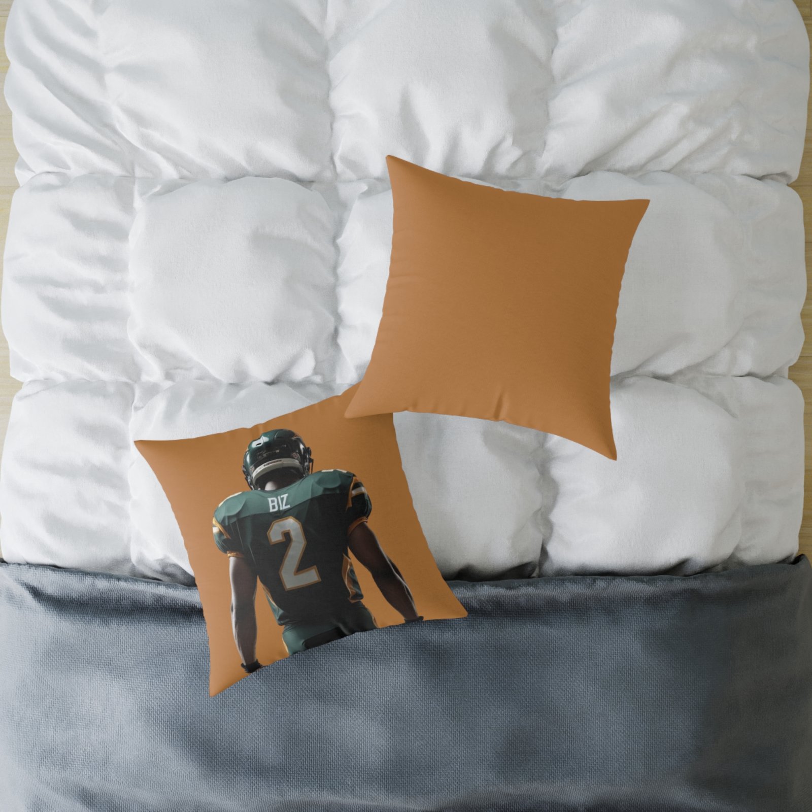 American Football Square Poly Canvas Pillow - Image 12