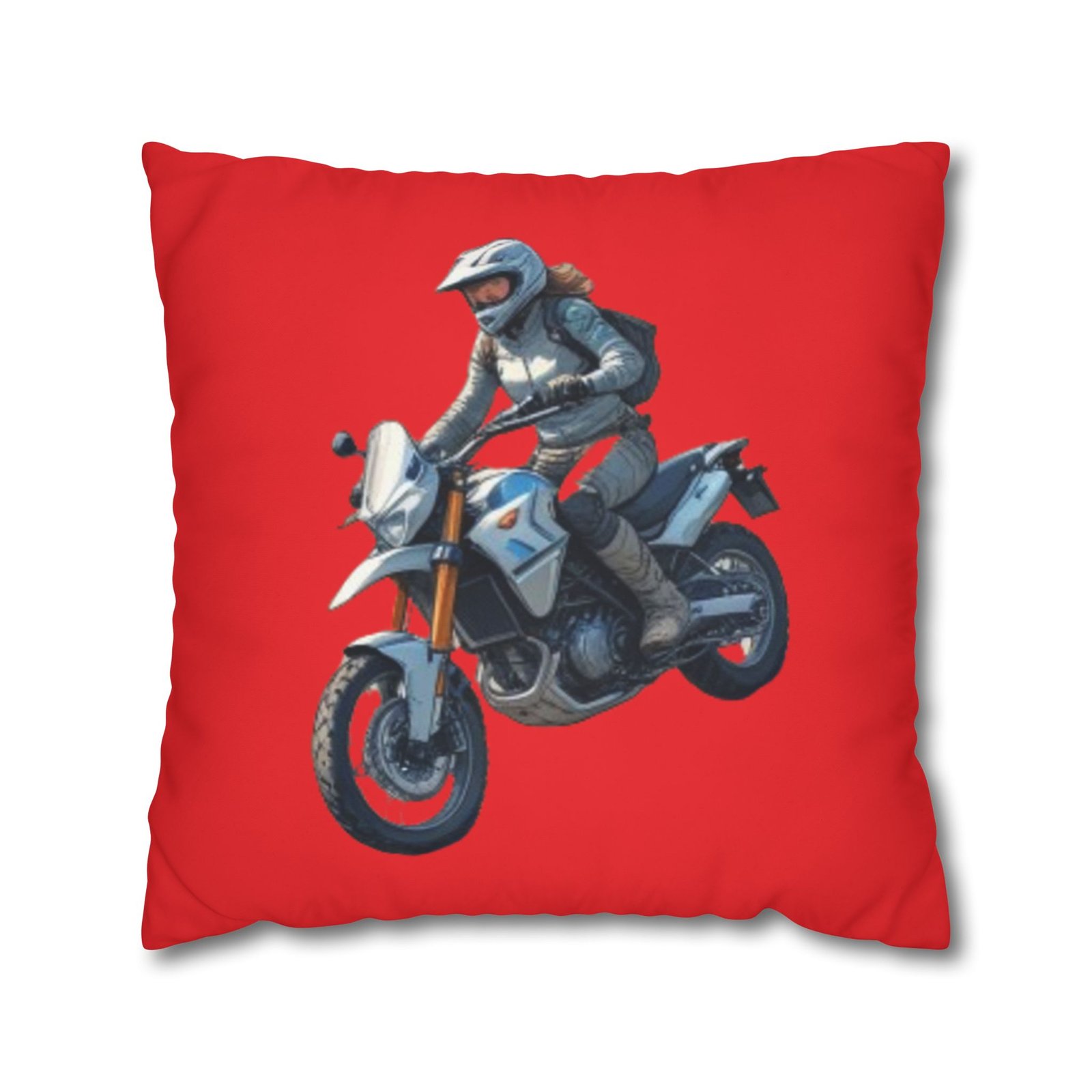 Scrambling Bikes Square Poly Canvas Pillowcase - Image 13
