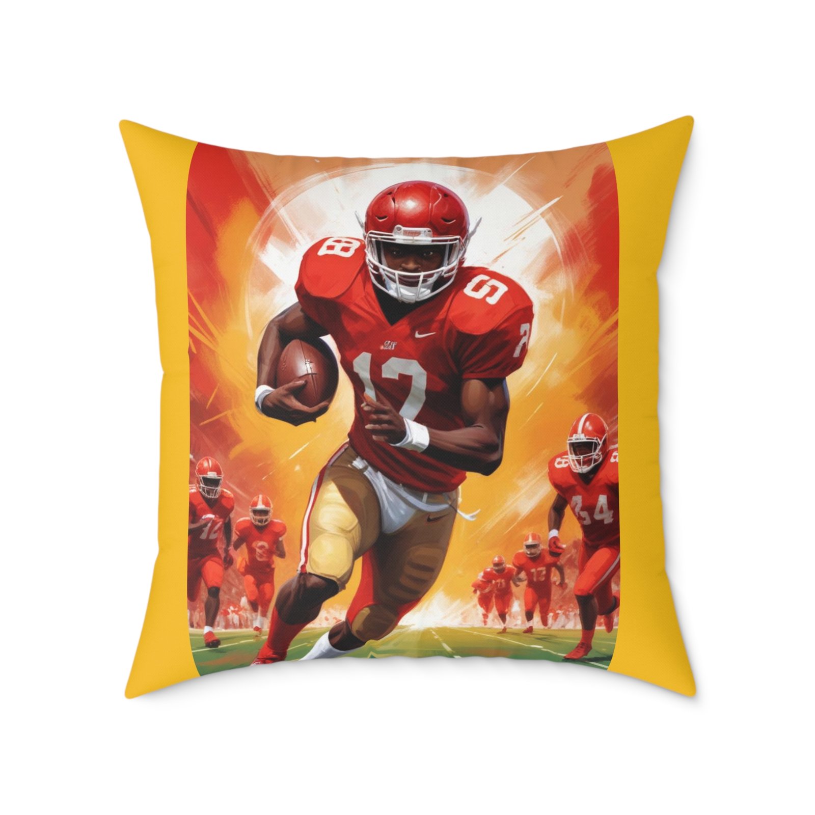 American Football Square Poly Canvas Pillow - Image 17