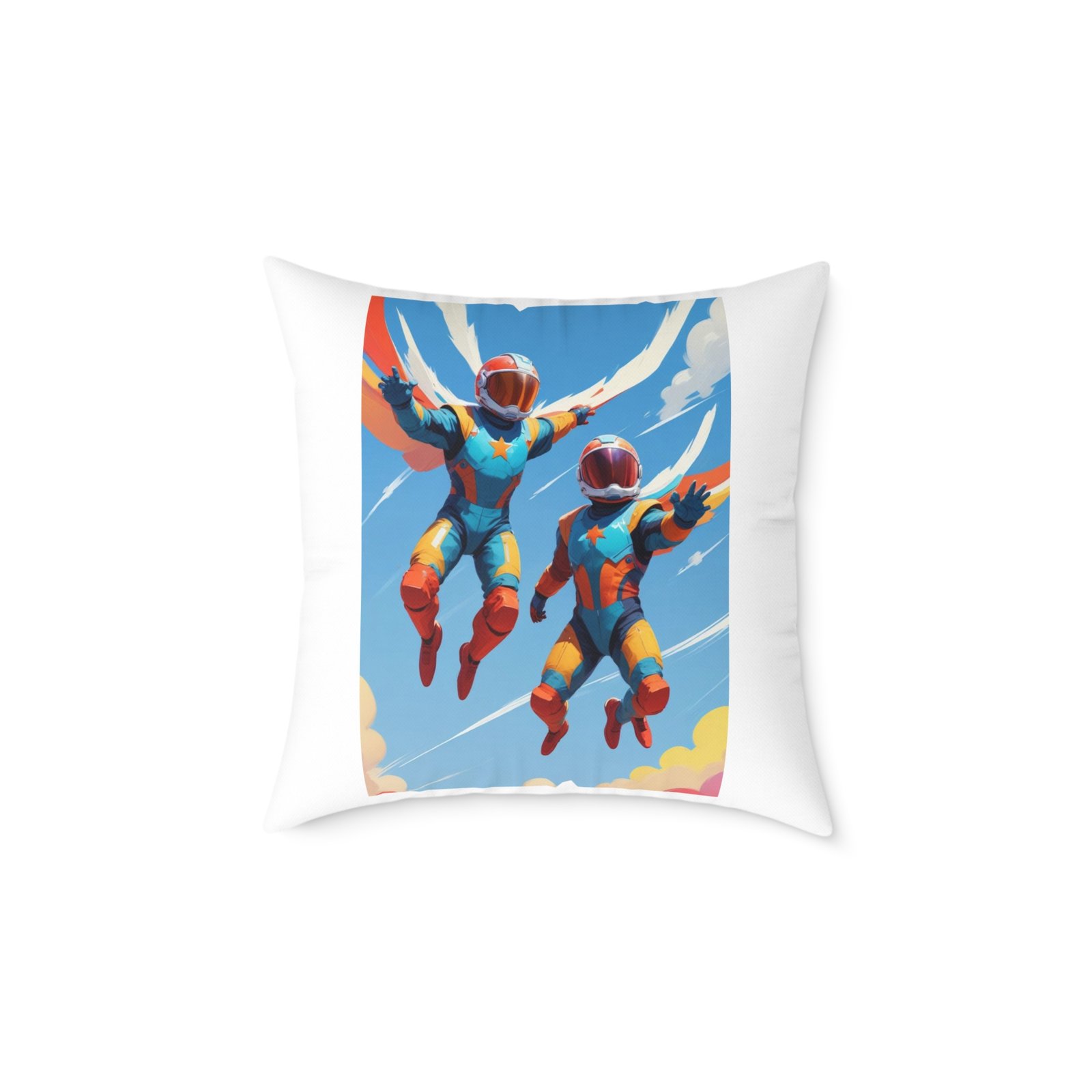 Parachuters Square Poly Canvas Pillow - Image 9
