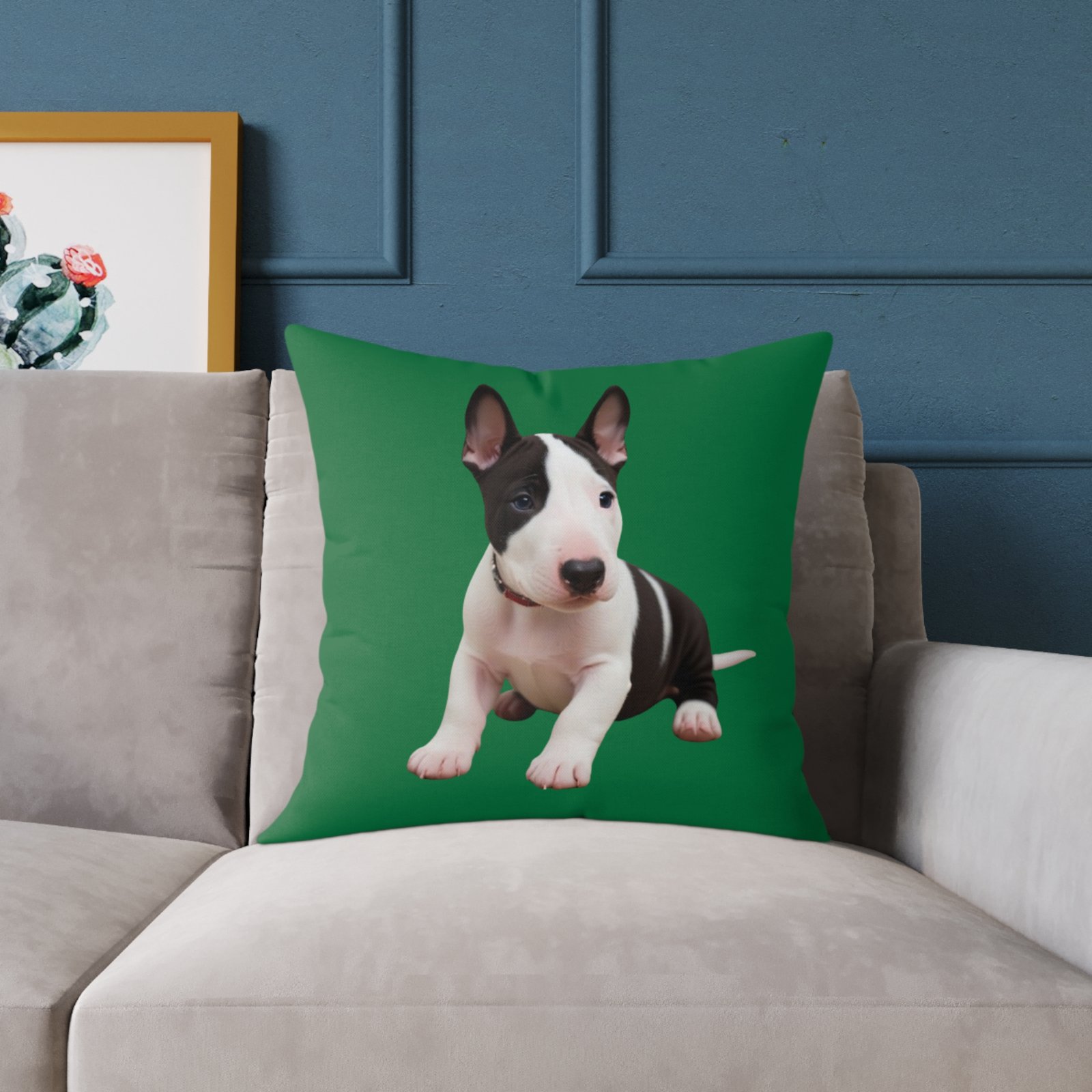 English Bull Terrier Square Poly Canvas Pillow - Image 11