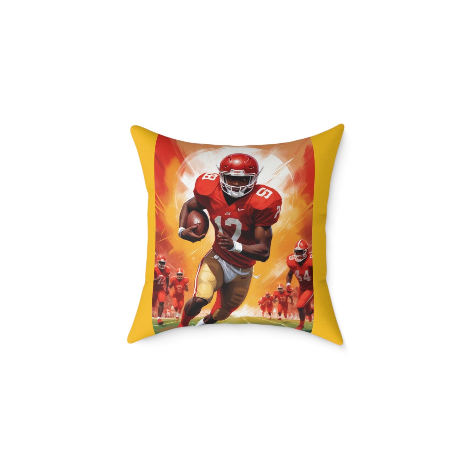 American Football Square Poly Canvas Pillow - Image 5