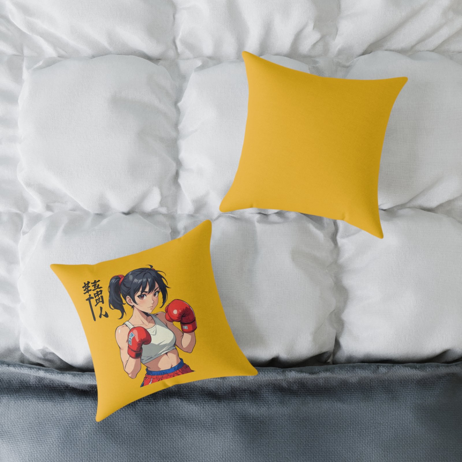 Boxing Square Poly Canvas Pillow - Image 4
