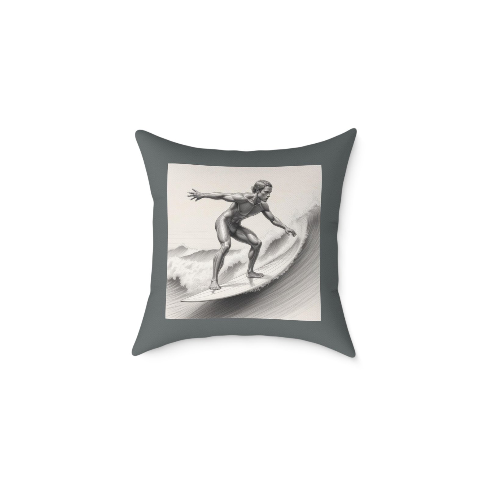 Surfing Square Poly Canvas Pillow - Image 5