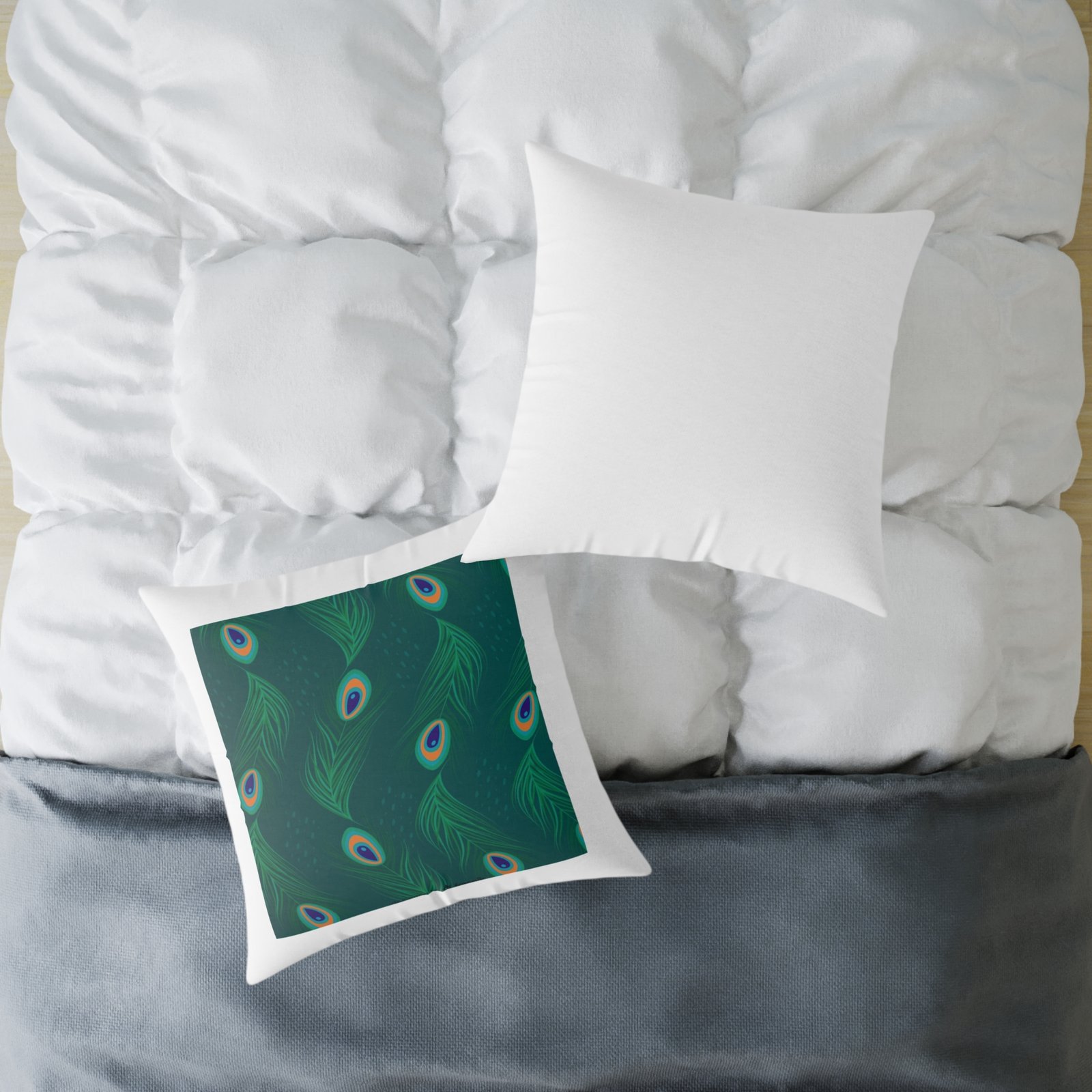 Pea cock Prin t Cushion G ift Square Poly Canvas Pillow Pea cock Prin t , G ift Cushion, Lounge Cushion, Bedroom Cushion, Cushion G ift , , - Image 16