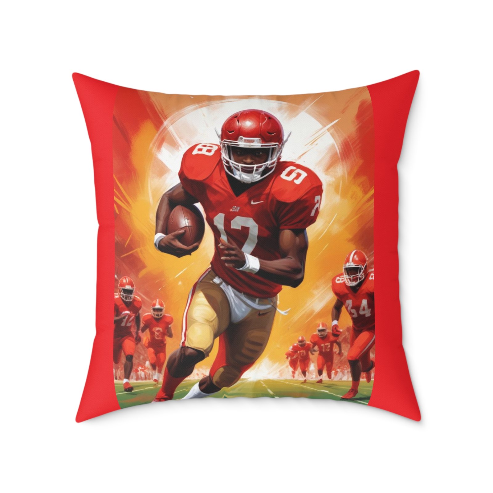 American Football Square Poly Canvas Pillow - Image 17