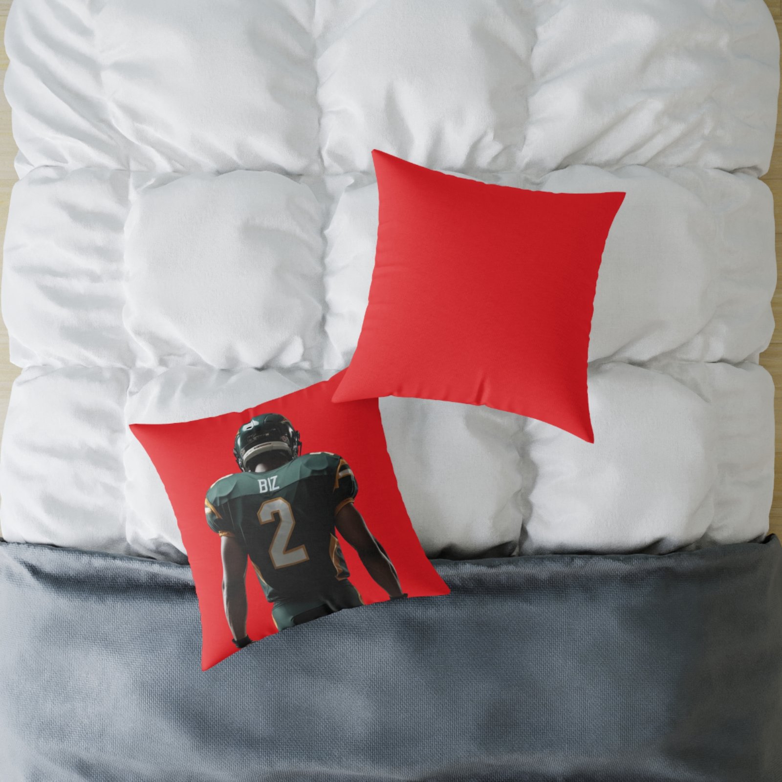 American Football Square Poly Canvas Pillow - Image 12