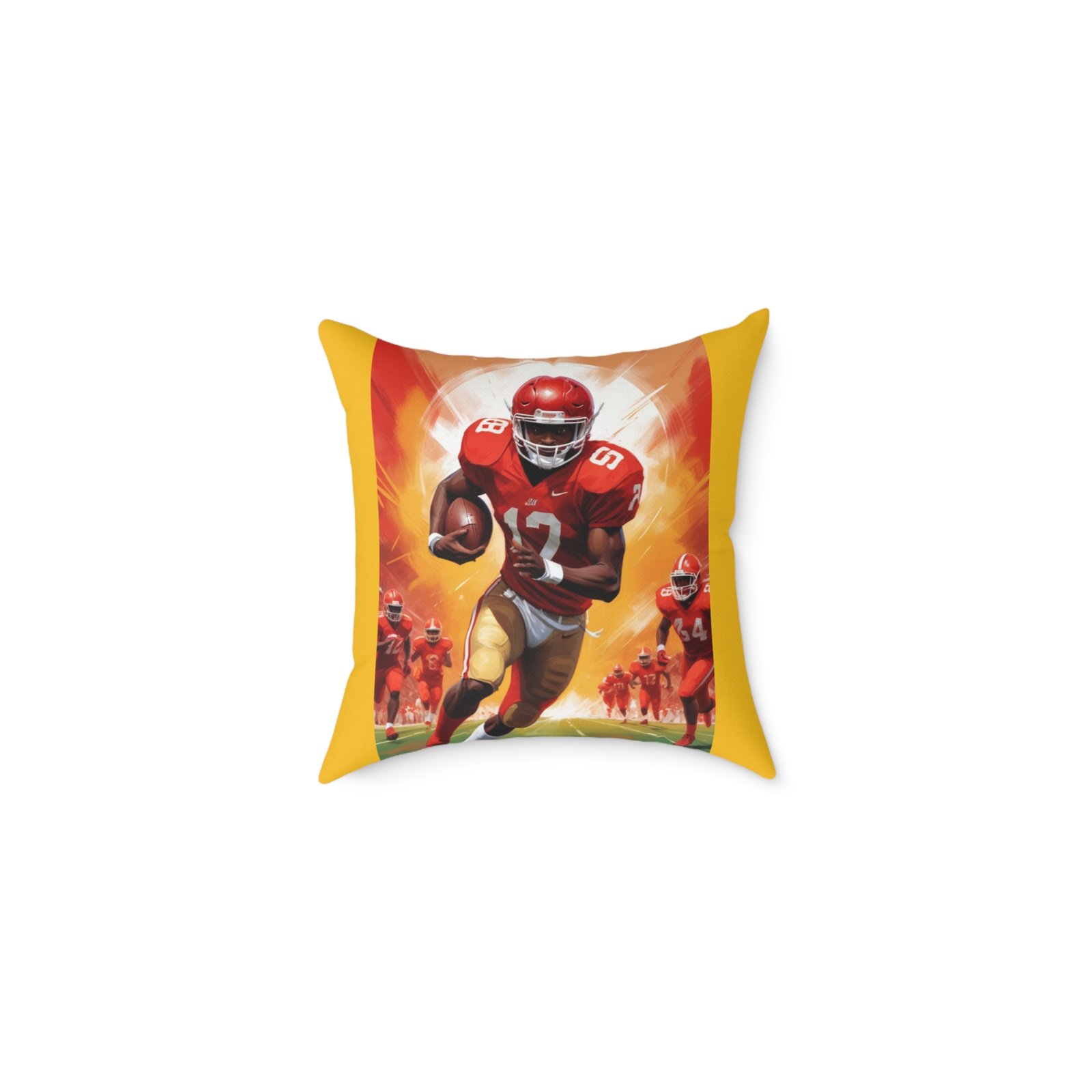American Football Square Poly Canvas Pillow