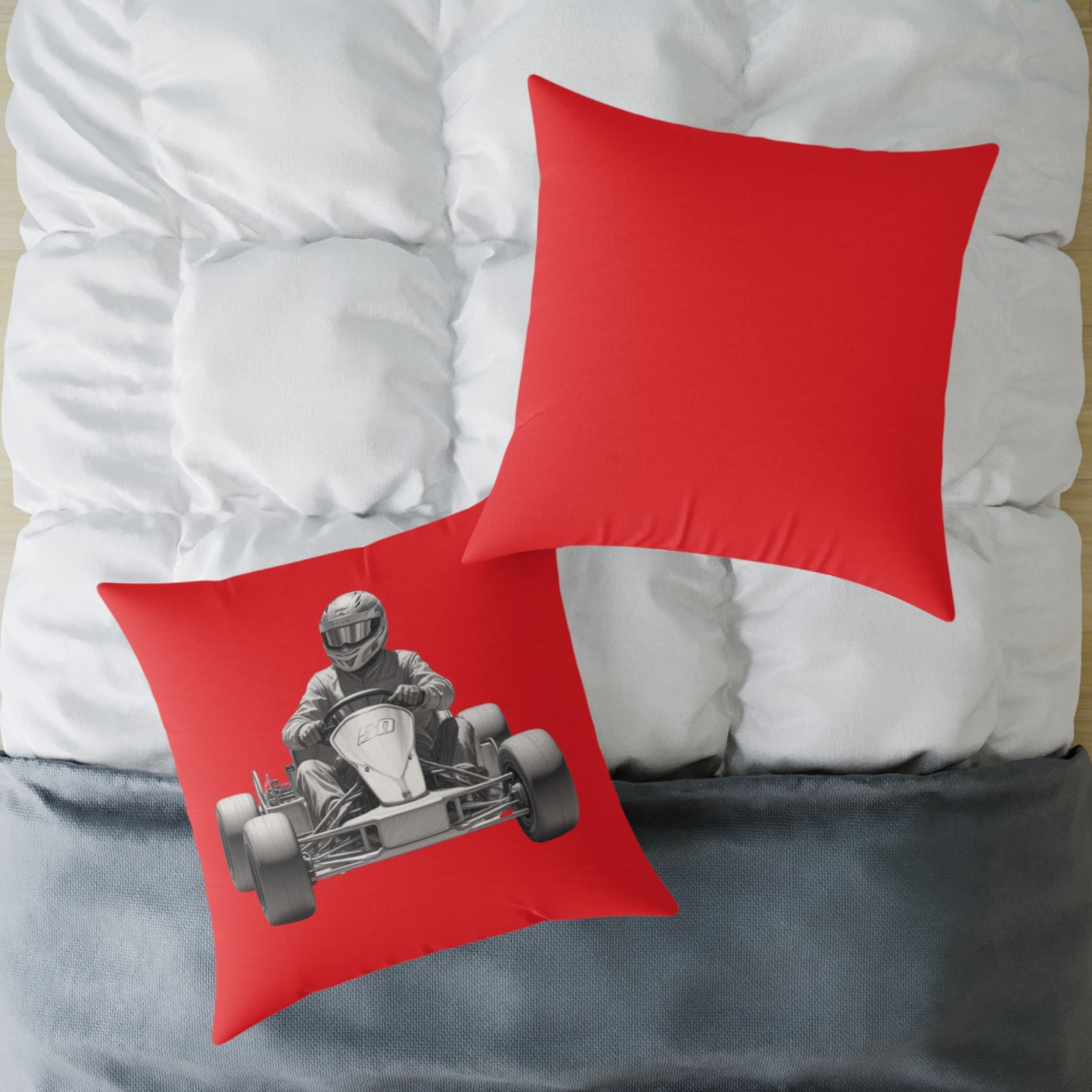 Go Karting Square Poly Canvas Pillow - Image 20