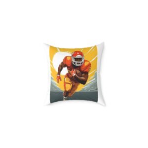 American Football Square Poly Canvas Pillow