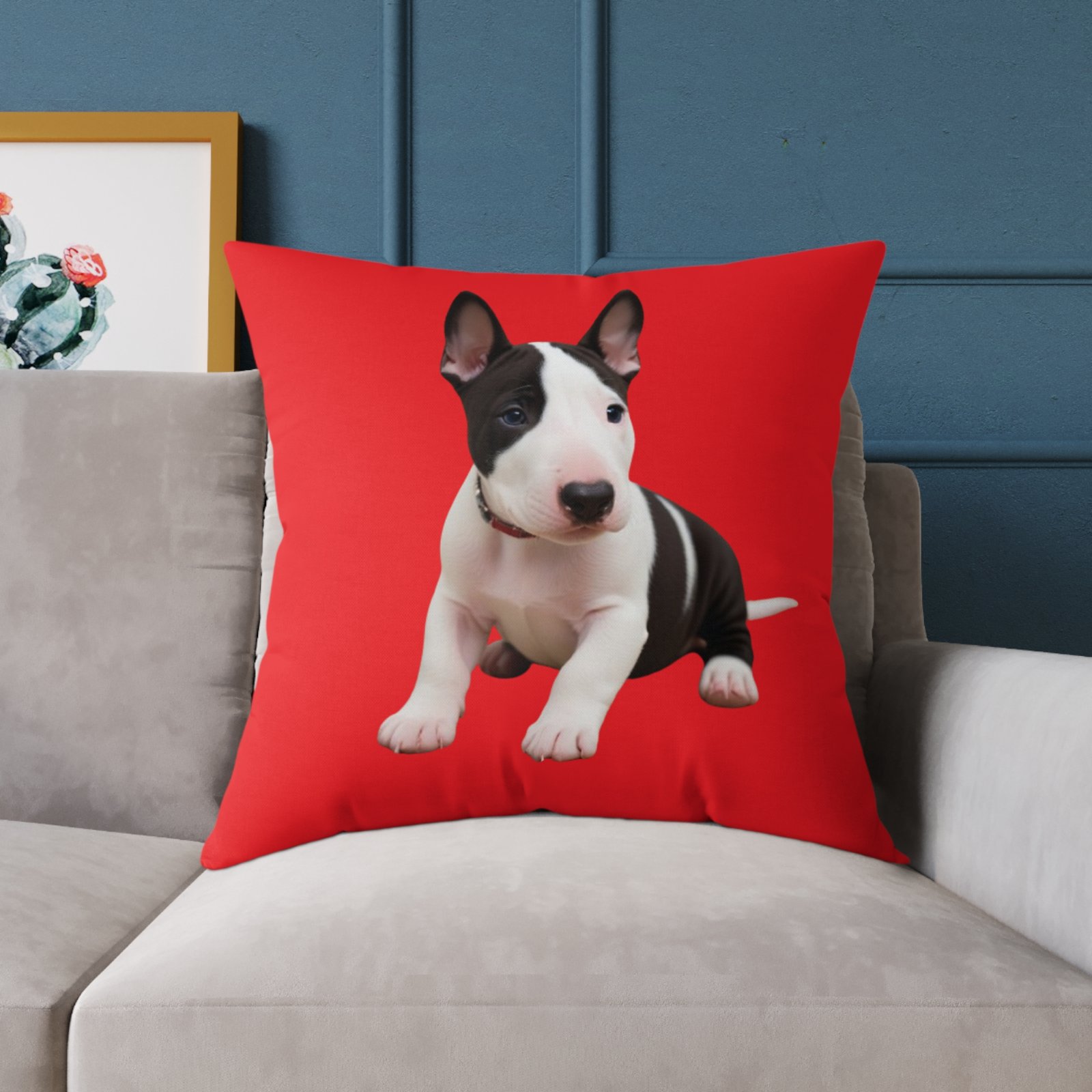 English Bull Terrier Square Poly Canvas Pillow - Image 19