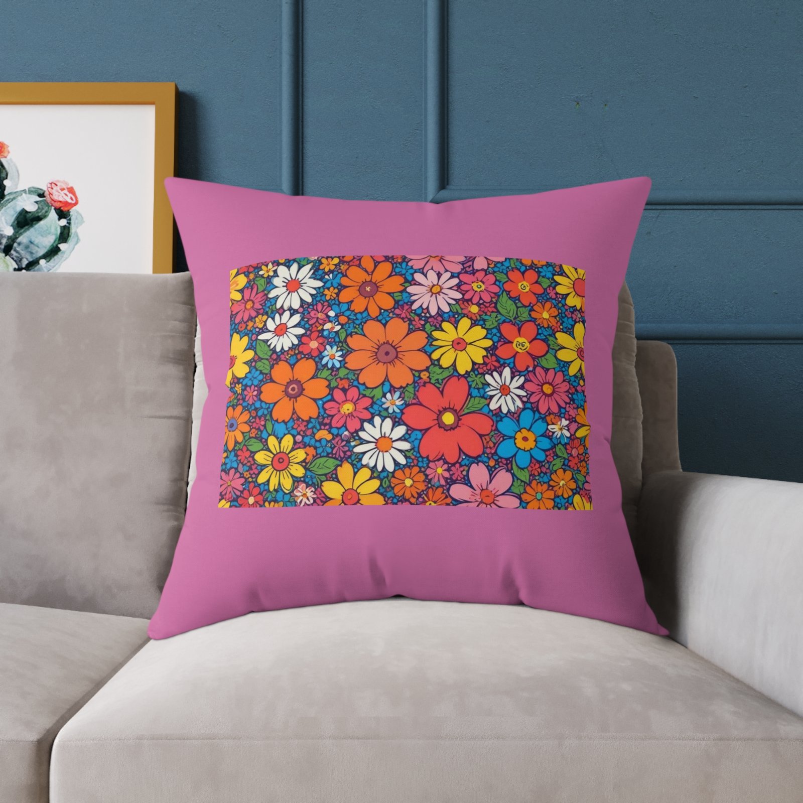 Psychadelic Square Poly Canvas Pillow - Image 19