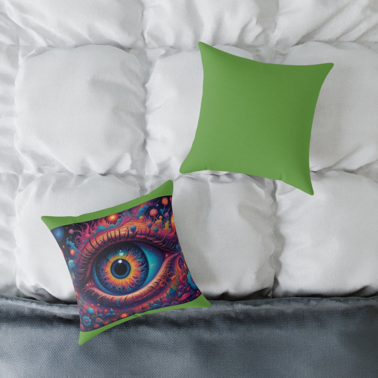 Psychadelic Square Poly Canvas Pillow - Image 4