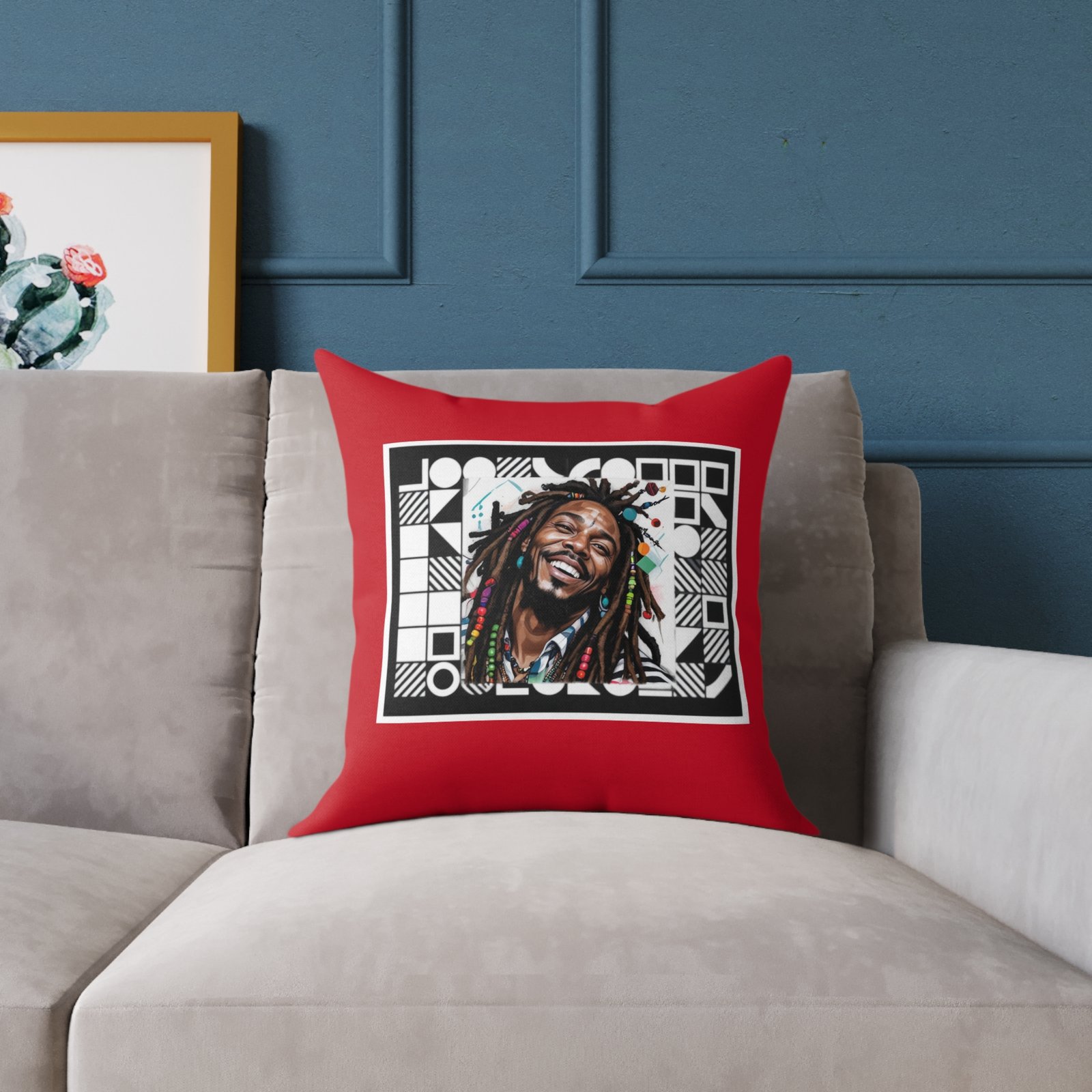 Rastafarian Square Poly Canvas Pillow - Image 7