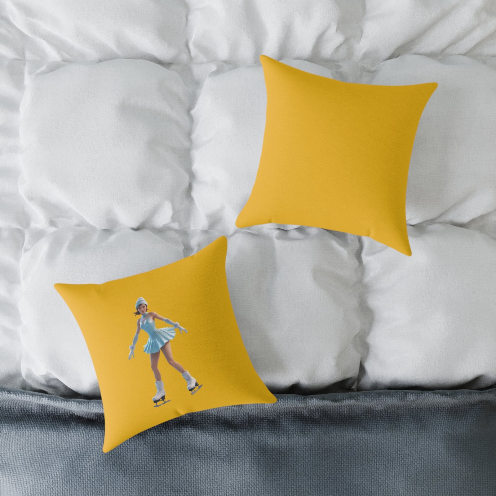 Ice Skating Square Poly Canvas Pillow - Image 4