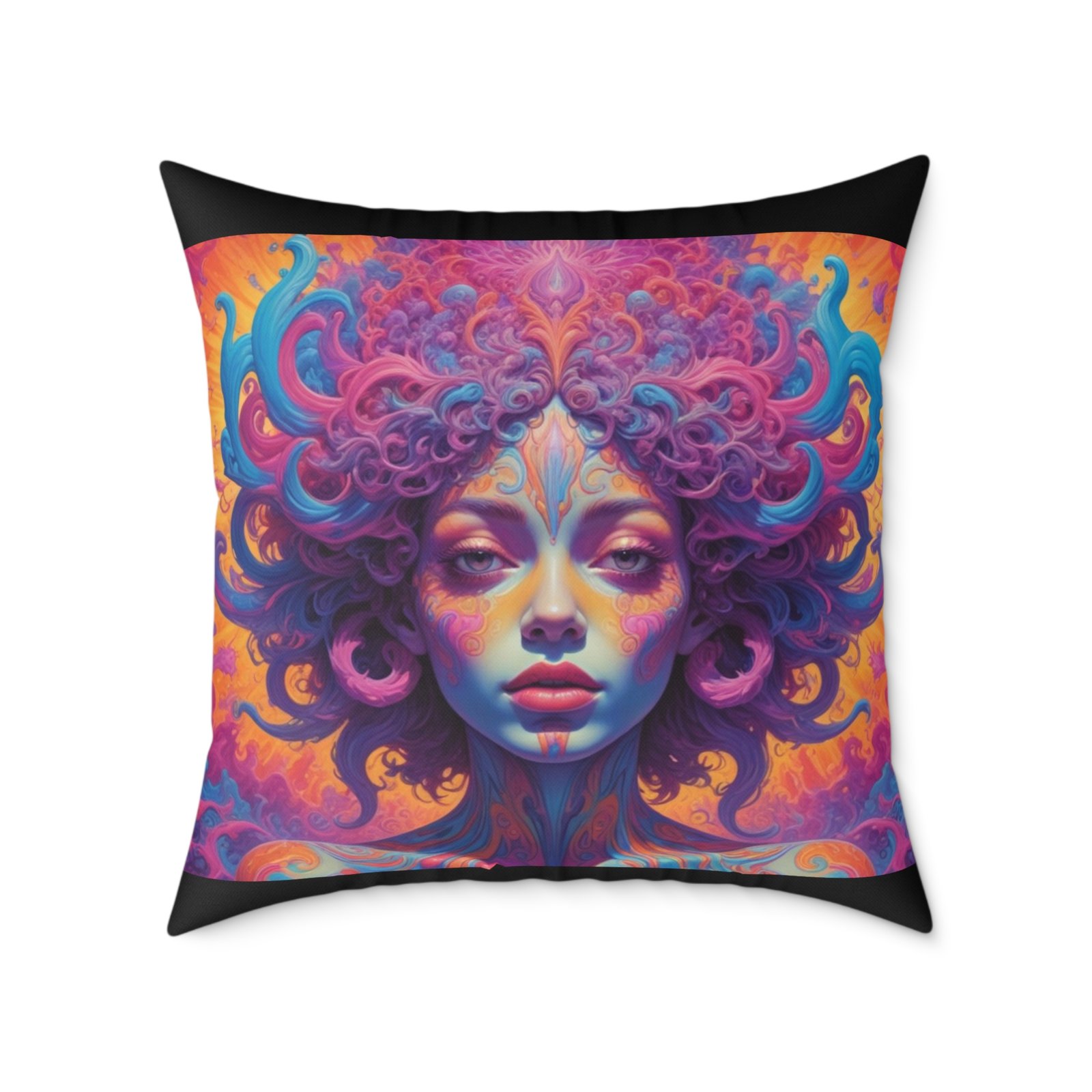 Psychadelic Square Poly Canvas Pillow - Image 17
