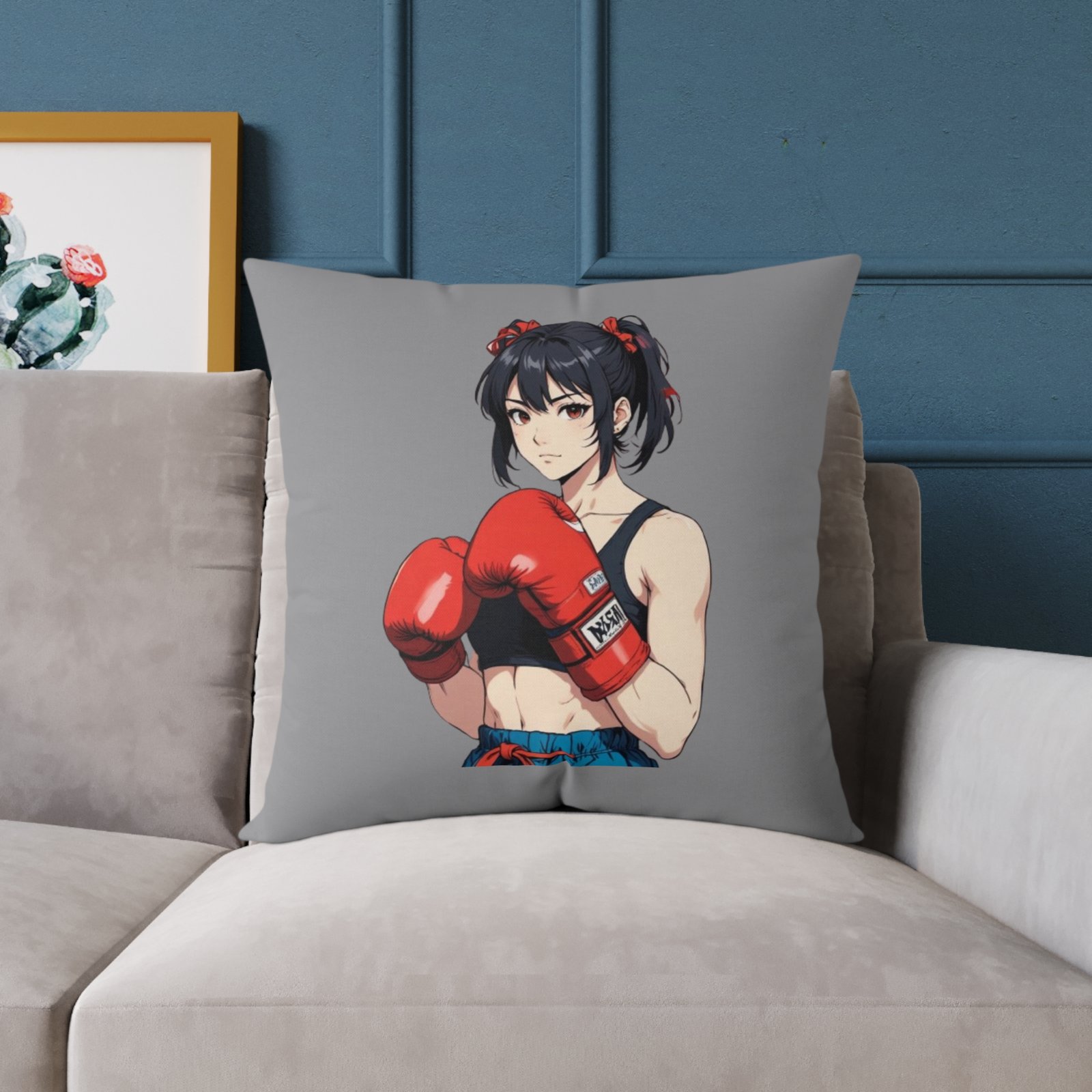 Boxing Square Poly Canvas Pillow - Image 15