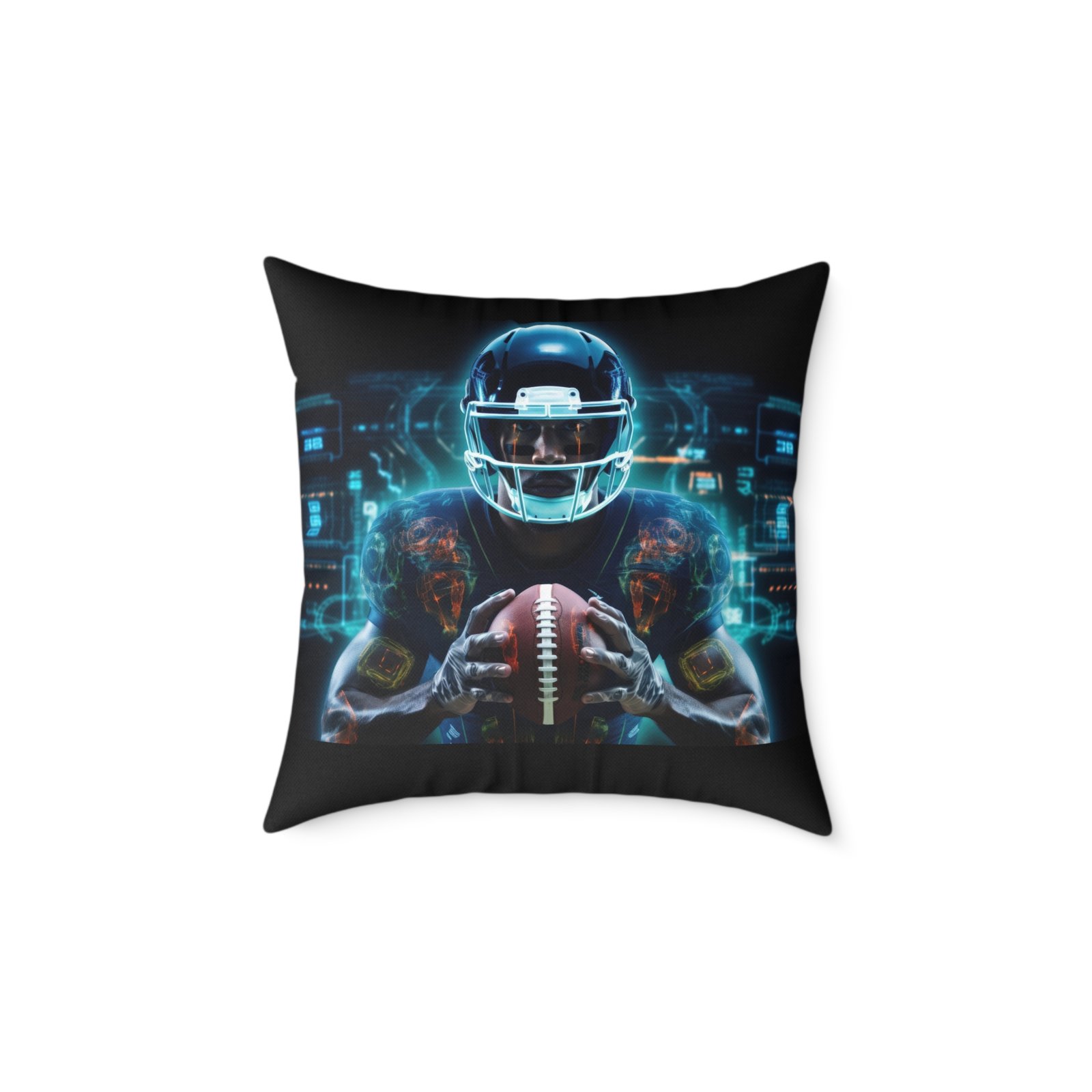 American Football Square Poly Canvas Pillow - Image 9