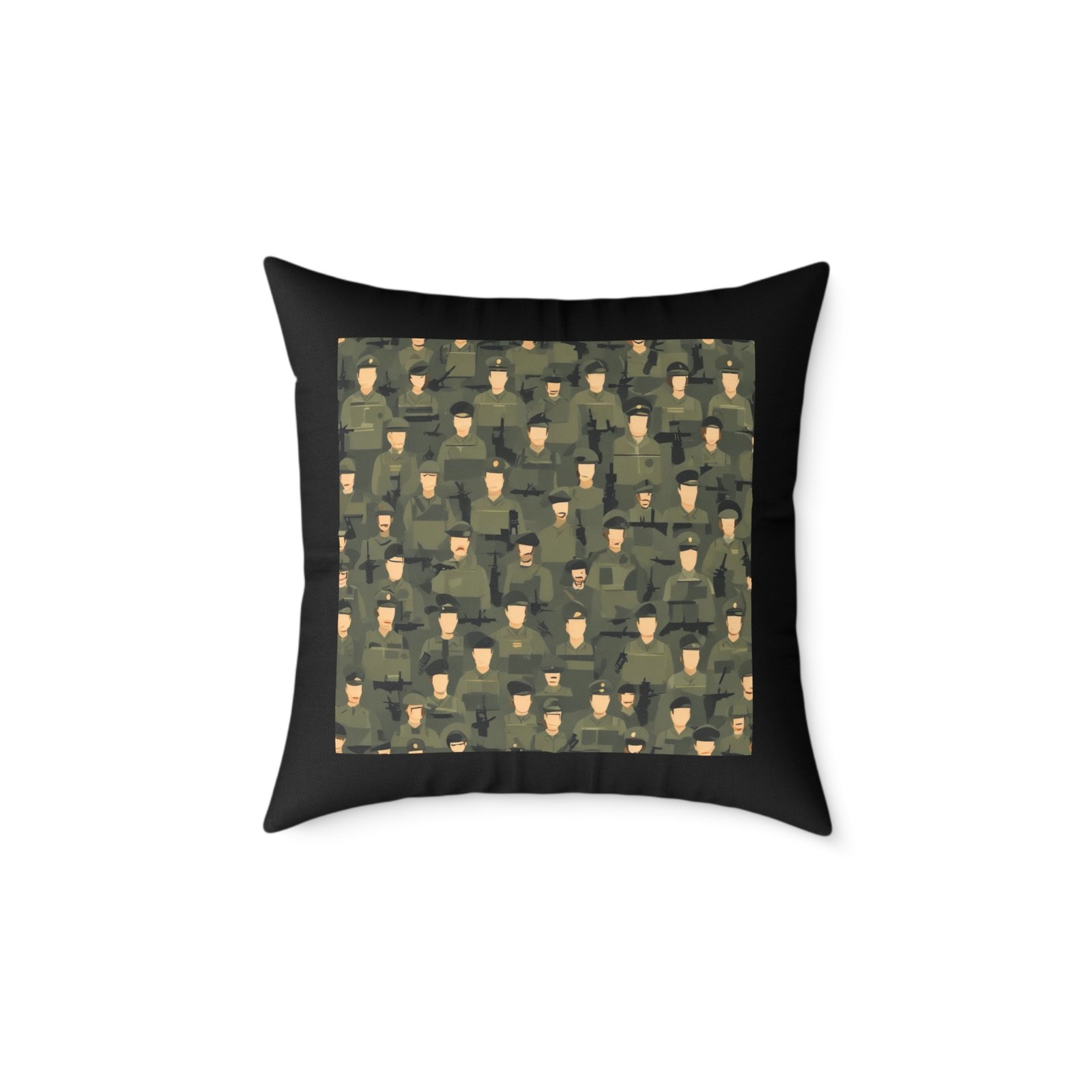 Army Square Poly Canvas Pillow - Image 9