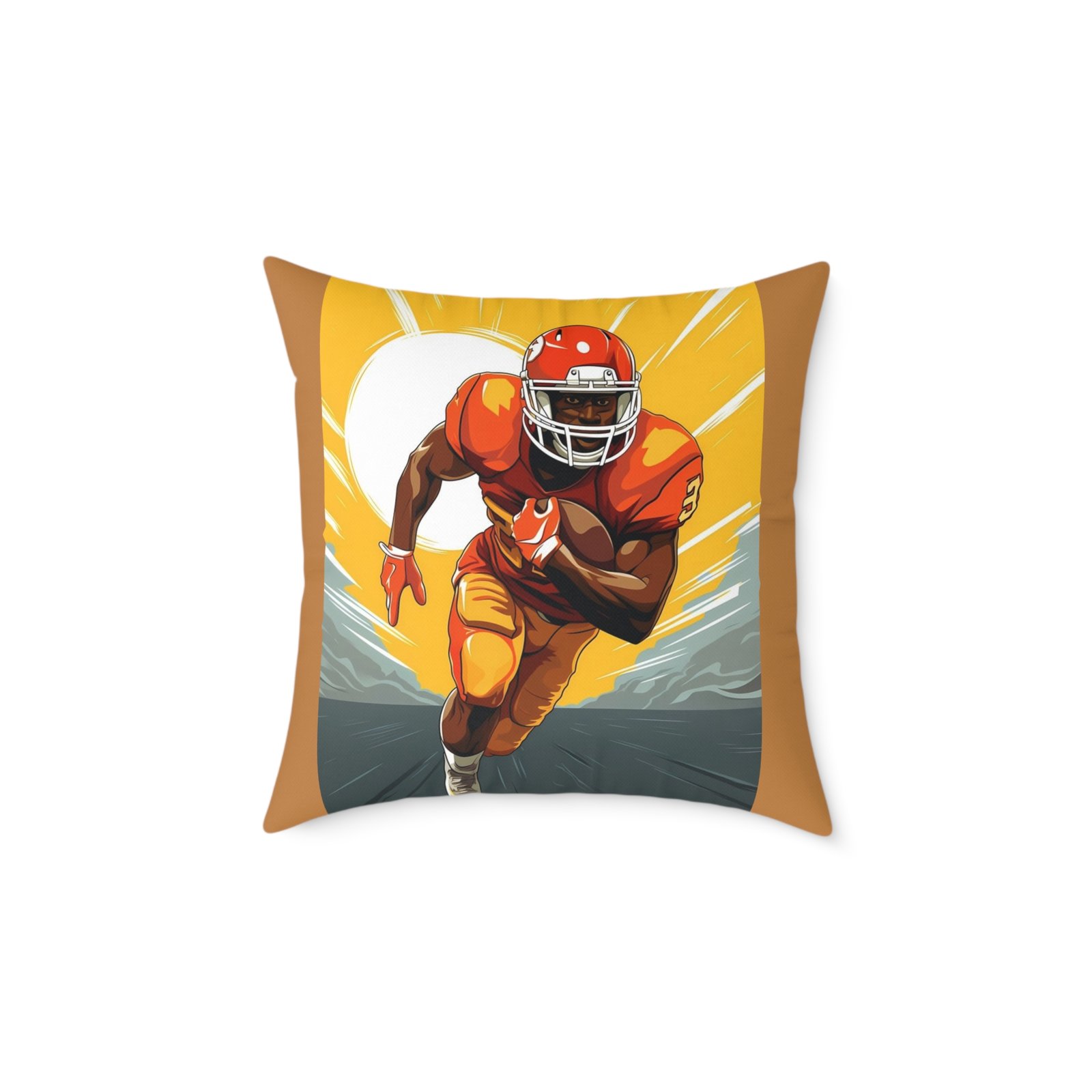 American Football Square Poly Canvas Pillow - Image 9