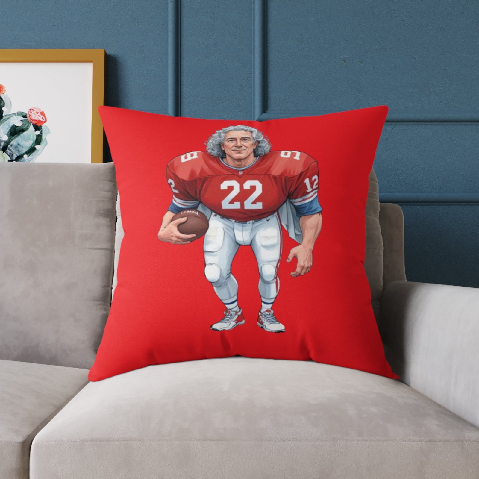 American Football Square Poly Canvas Pillow - Image 19